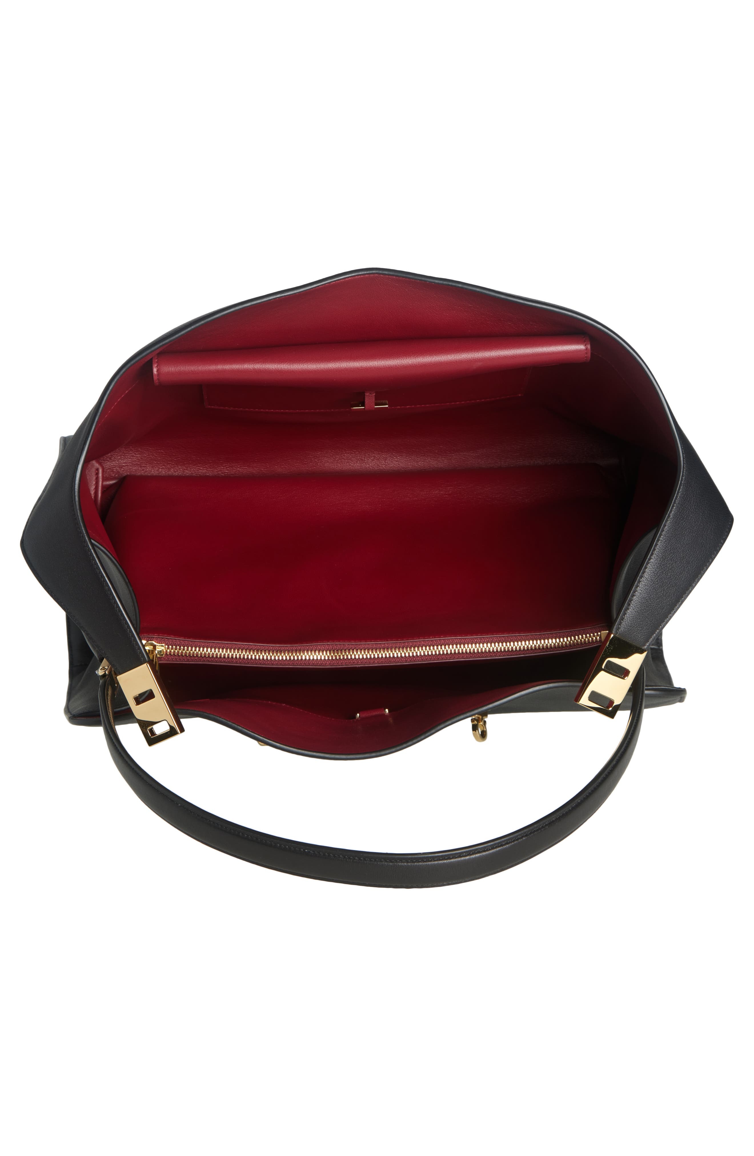 FERRAGAMO Large Hug Bicolor Tote in Nero/Borgogna at Nordstrom - 3