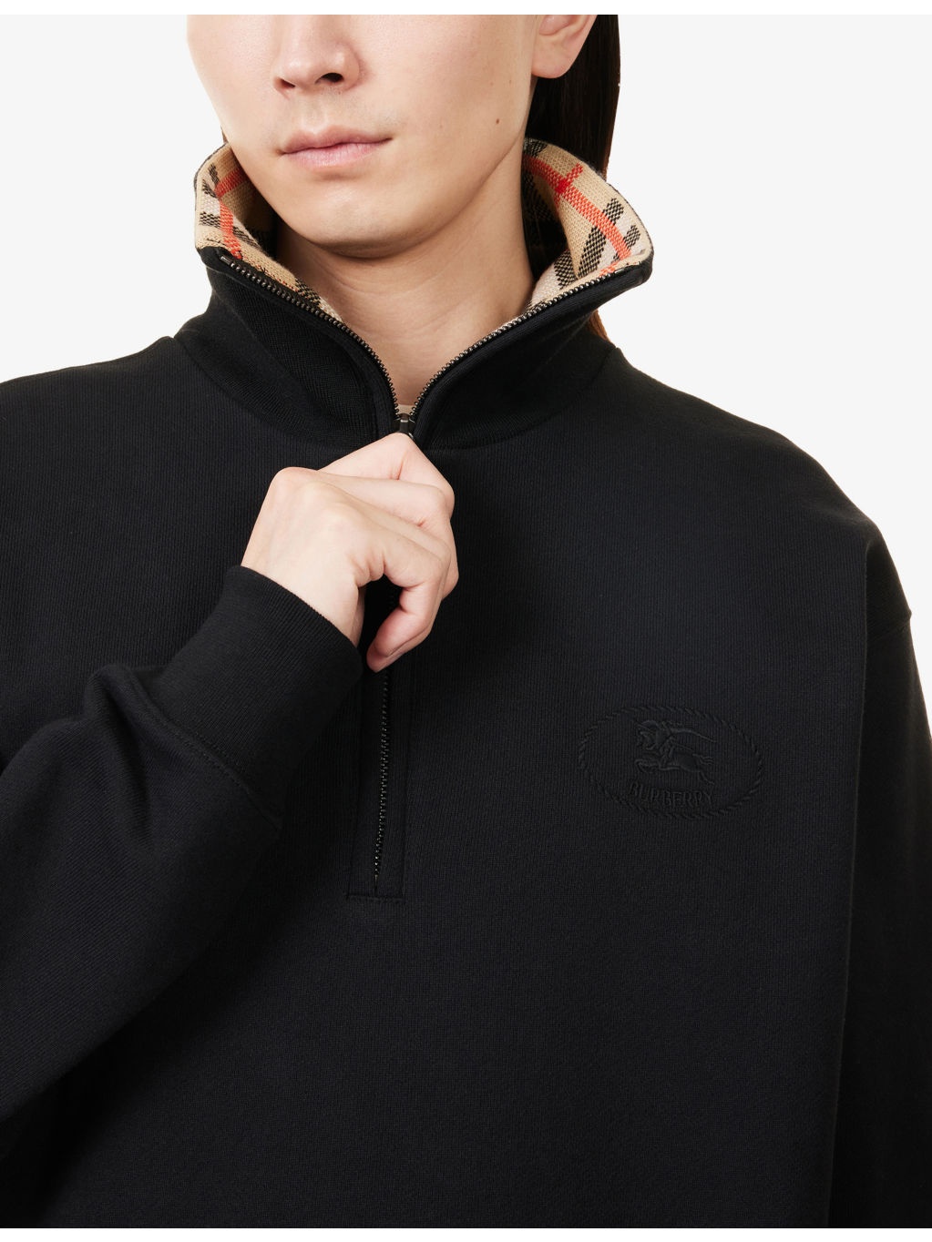 Logo-Embroidered Funnel-Neck Cotton Sweatshirt - 5