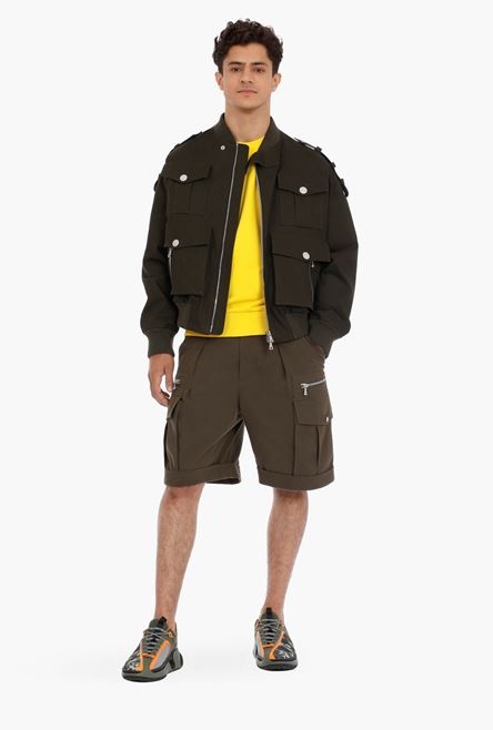 Khaki cotton bomber jacket - 2