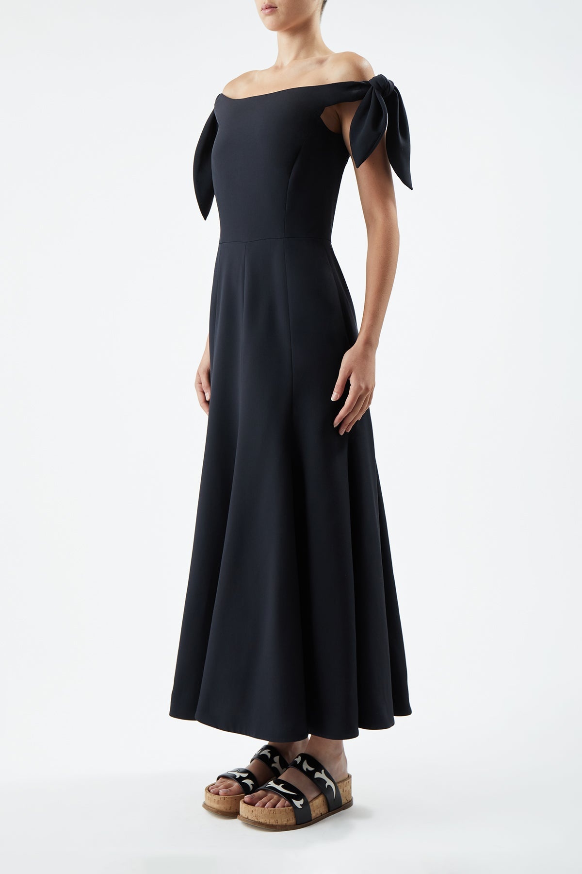 Eda Dress in Black Silk - 3