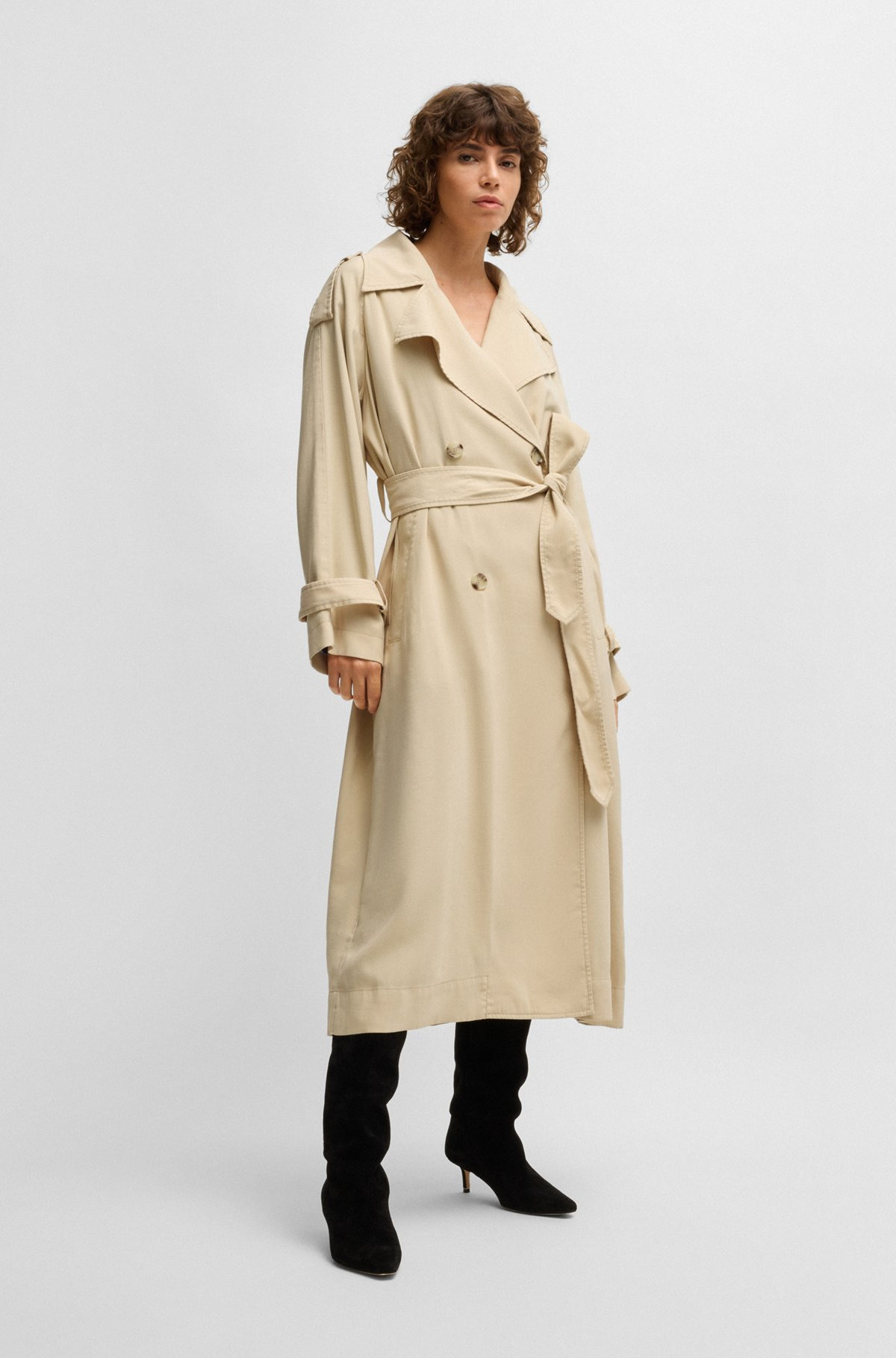 LOOSE-FIT TRENCH COAT WITH BELT - 2