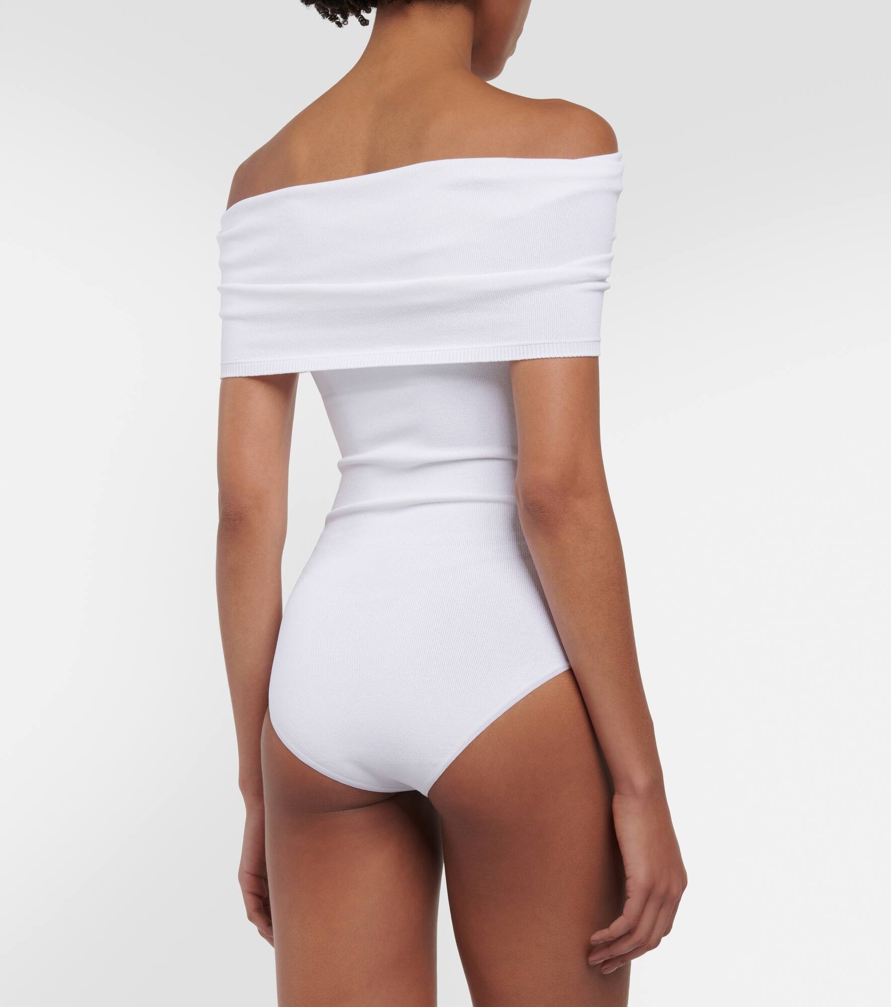 Off-shoulder knit bodysuit - 4