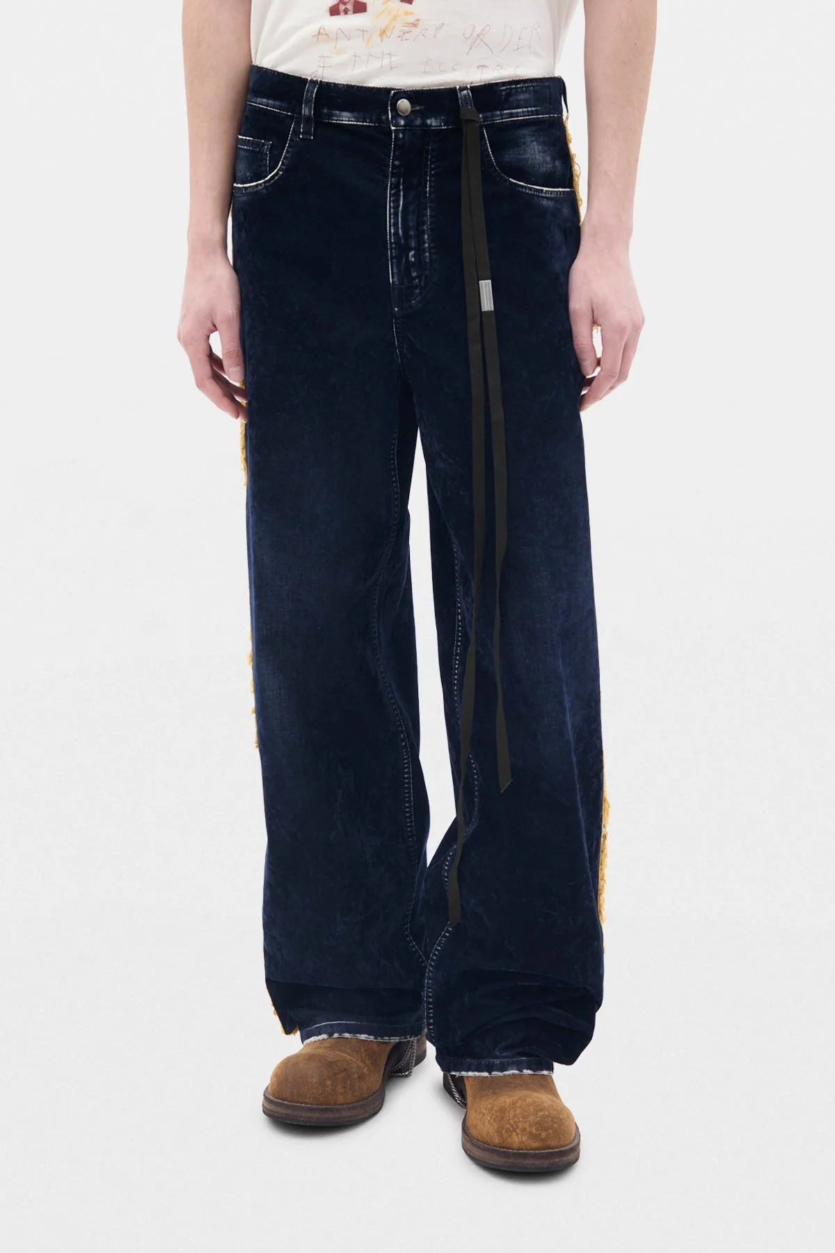 Hanno 5 Pockets Straight Leg Loose Trousers With Side Bands - 1