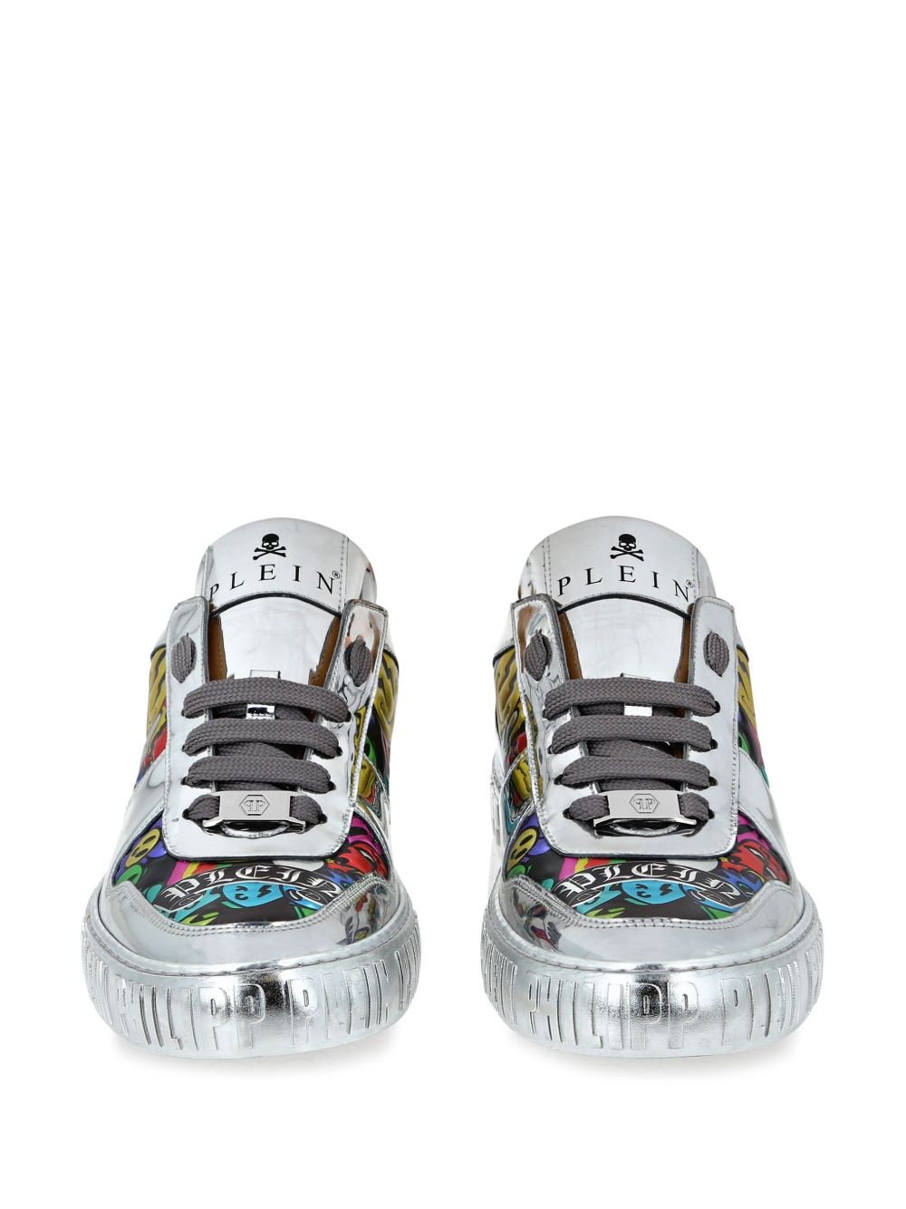 mirrored-leather sneakers - 4