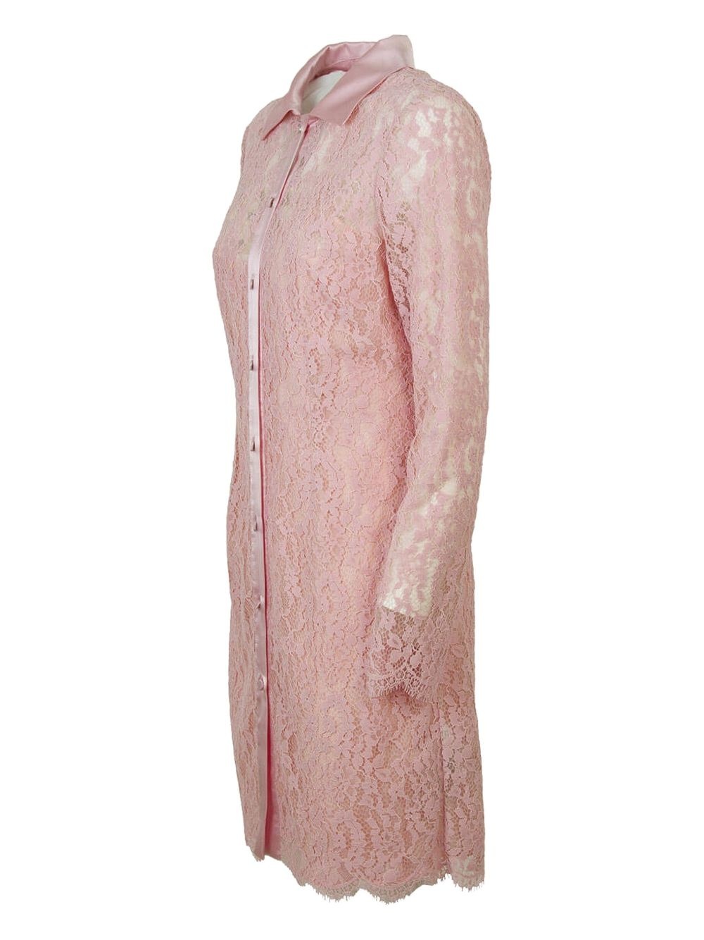 lace point-collar dress - 3