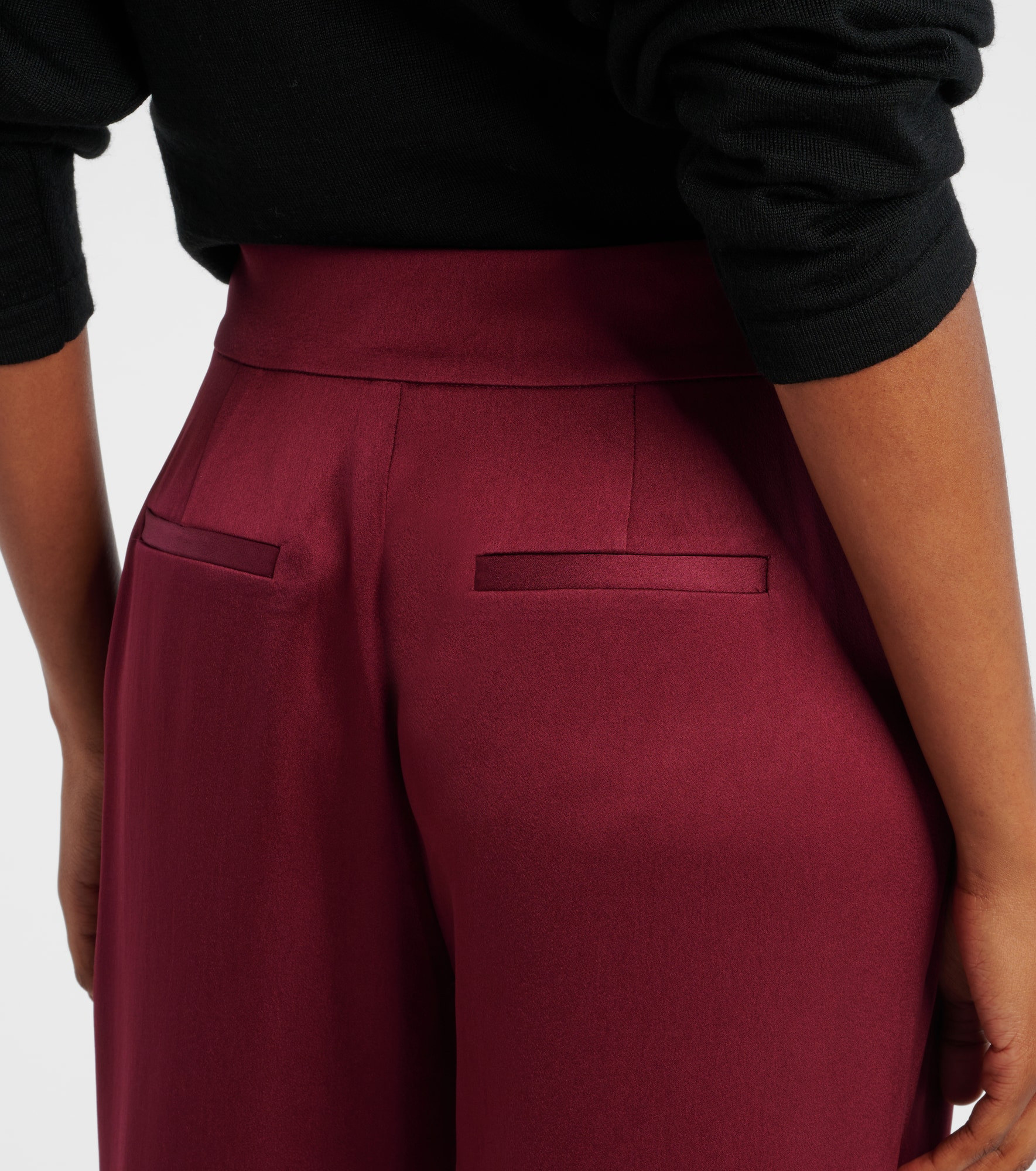 Kyra high-rise satin wide-leg pants - 6