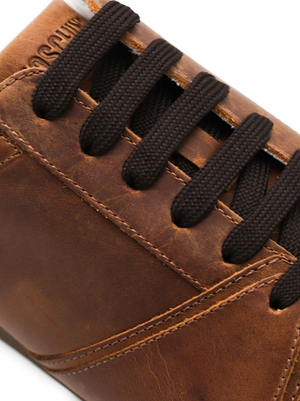 leather lace-up sneakers - 4