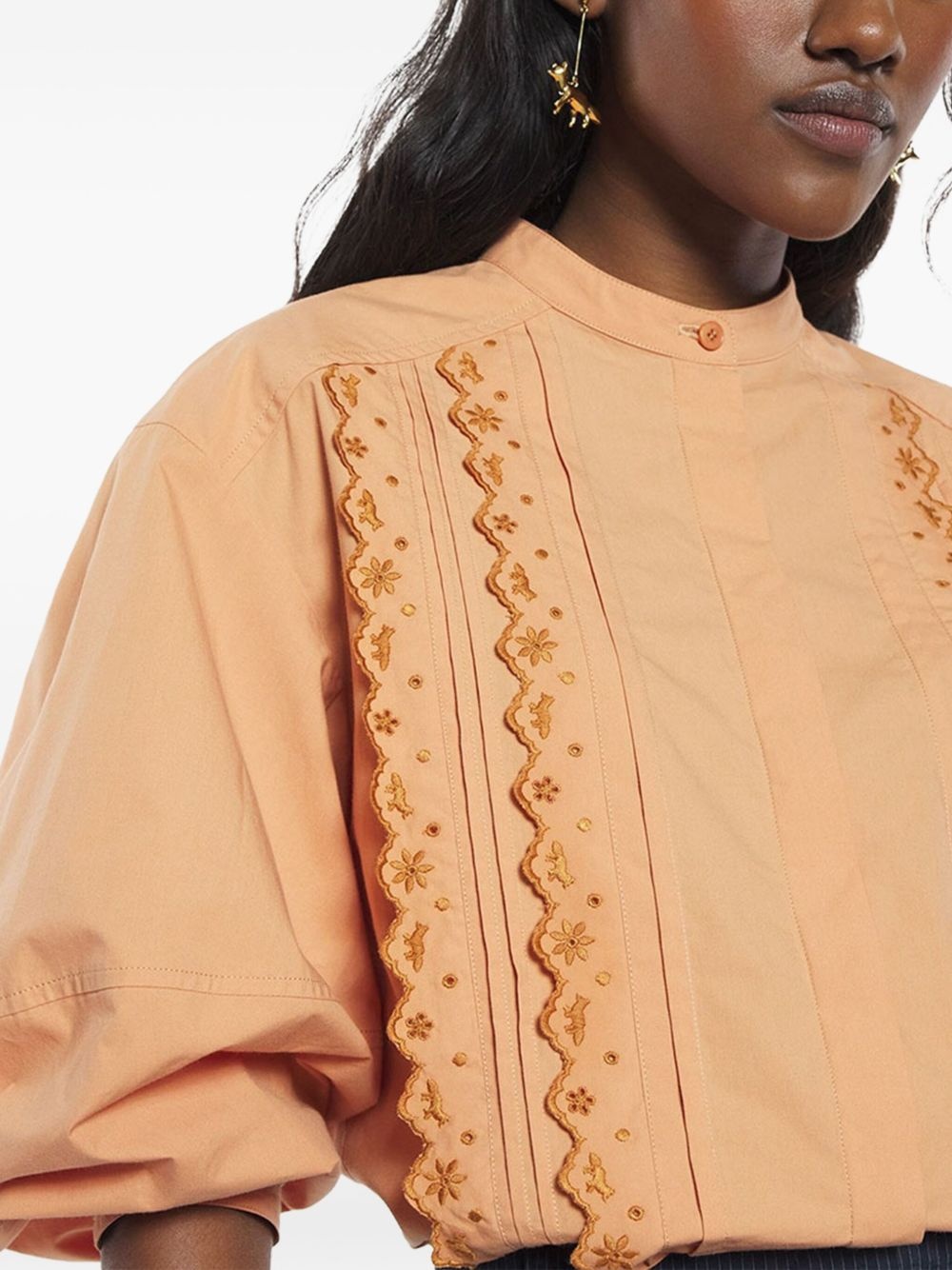 embroidered long-sleeved shirt - 5
