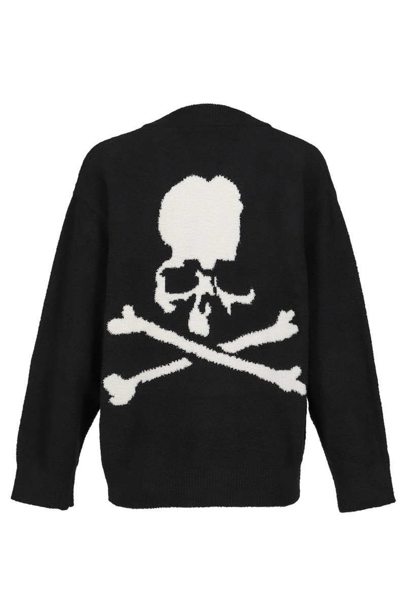 MASTERMIND WORLD LOUNGE CARDIGAN / BLK X WHT outlook