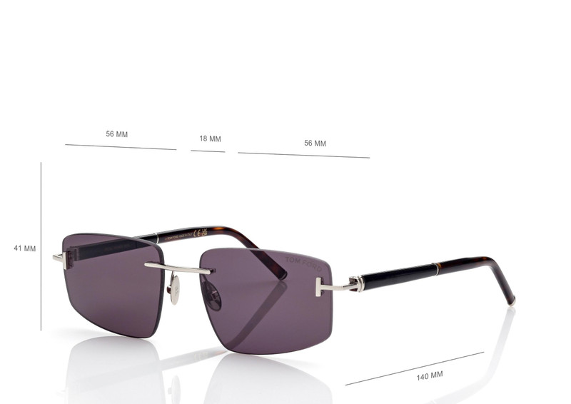 SQUARE TITANIUM AND HORN SUNGLASSES 4