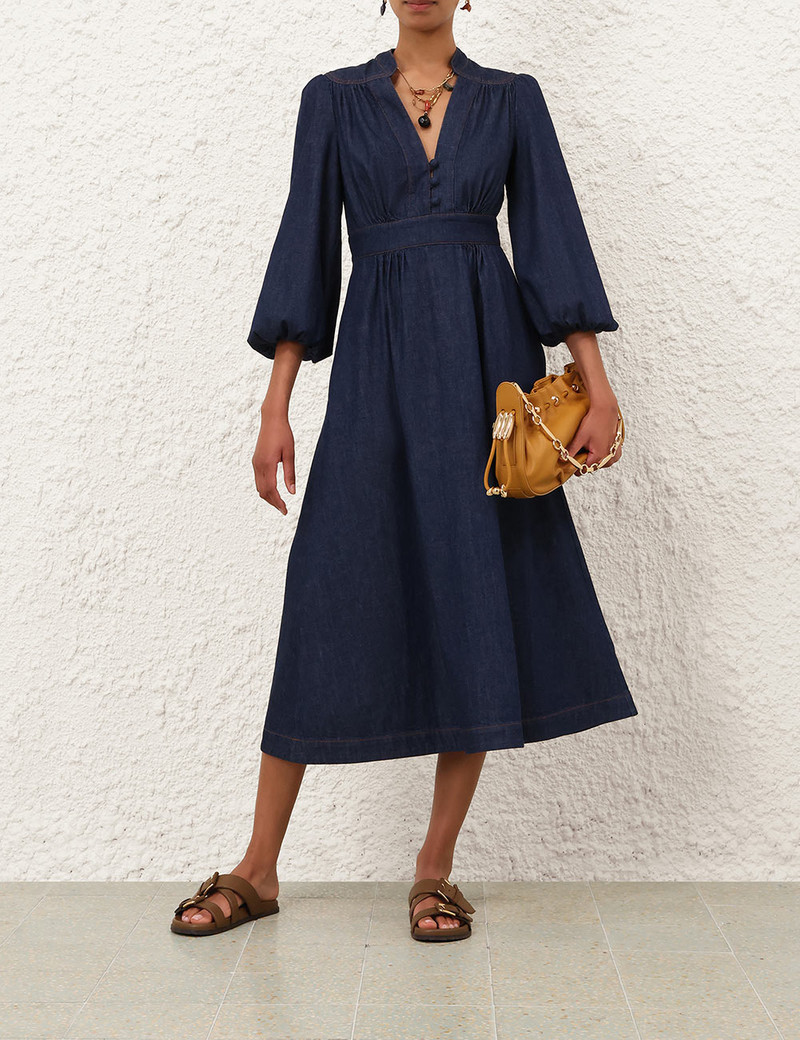 Zimmermann AWAKEN DENIM MIDI DRESS outlook