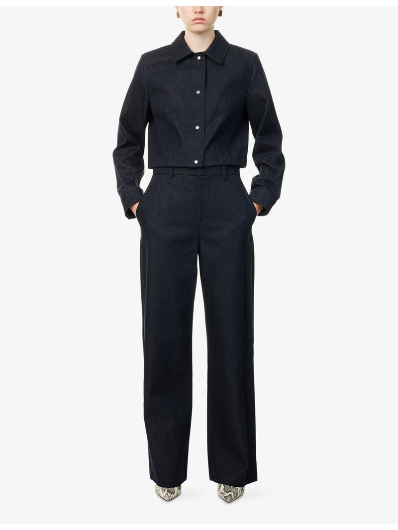 Vince High-Rise Wide-Leg Denim Trousers outlook