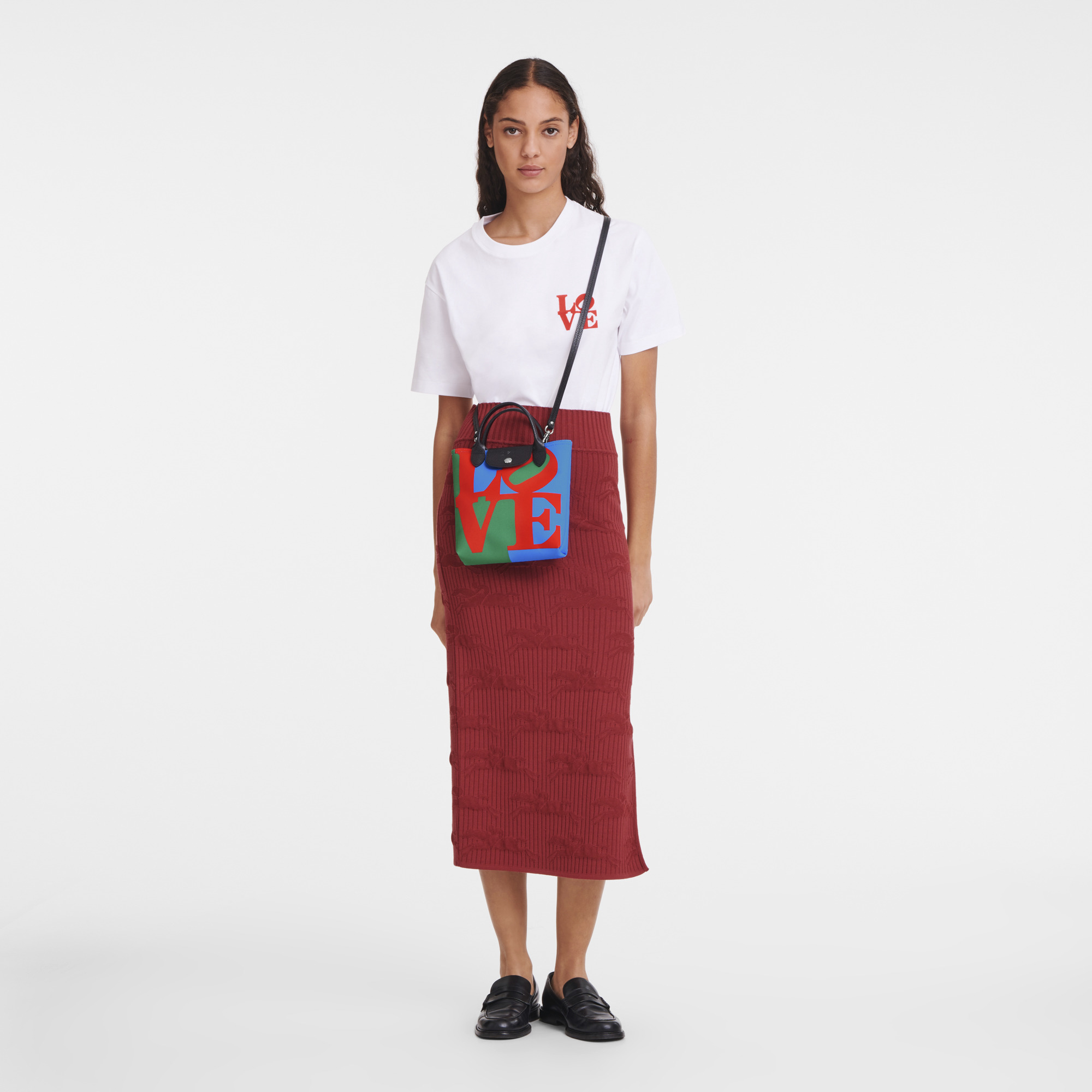 Longchamp x Robert Indiana XS Crossbody bag Red - Canvas - 2