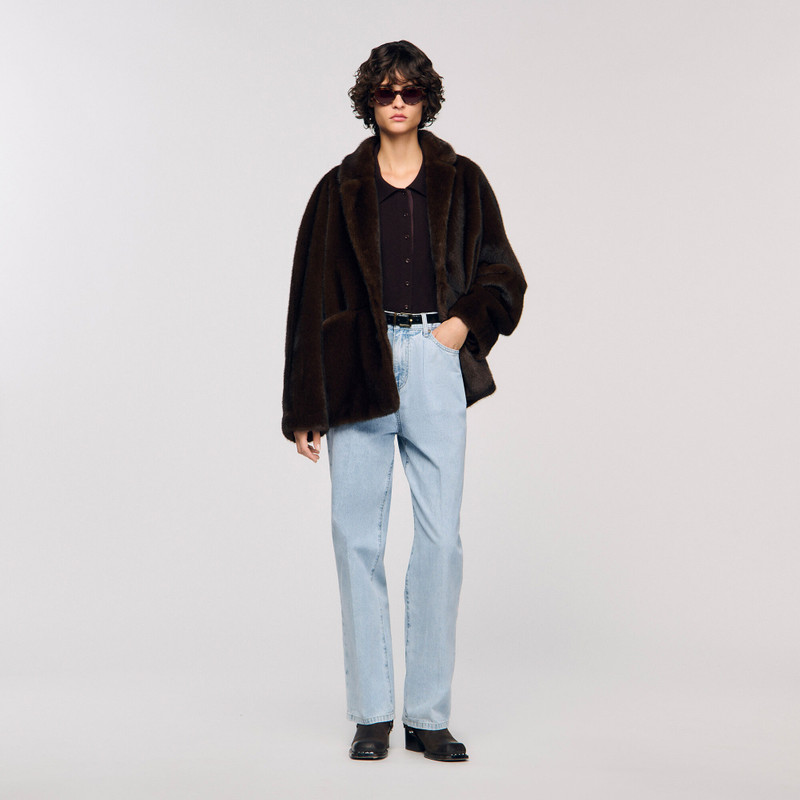 Sandro JACKET-STYLE FAUX FUR COAT outlook