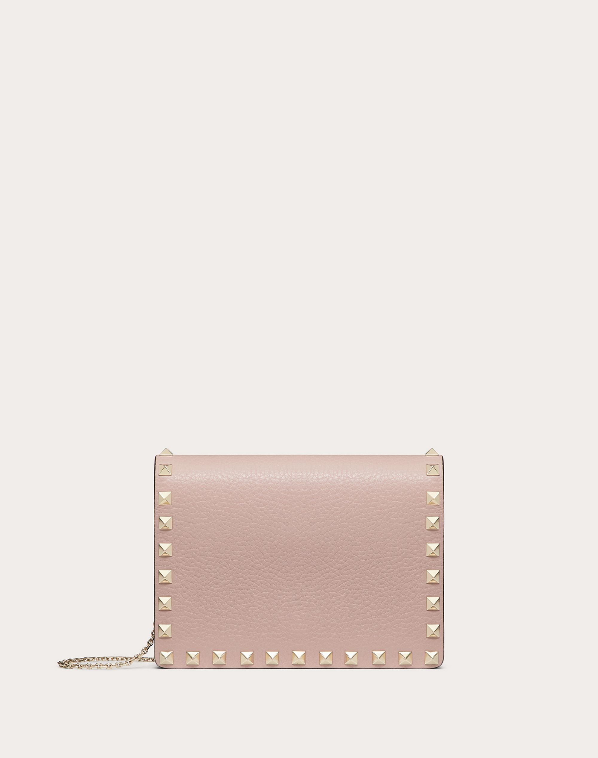 Rockstud Grainy Calfskin Chain Pouch - 1