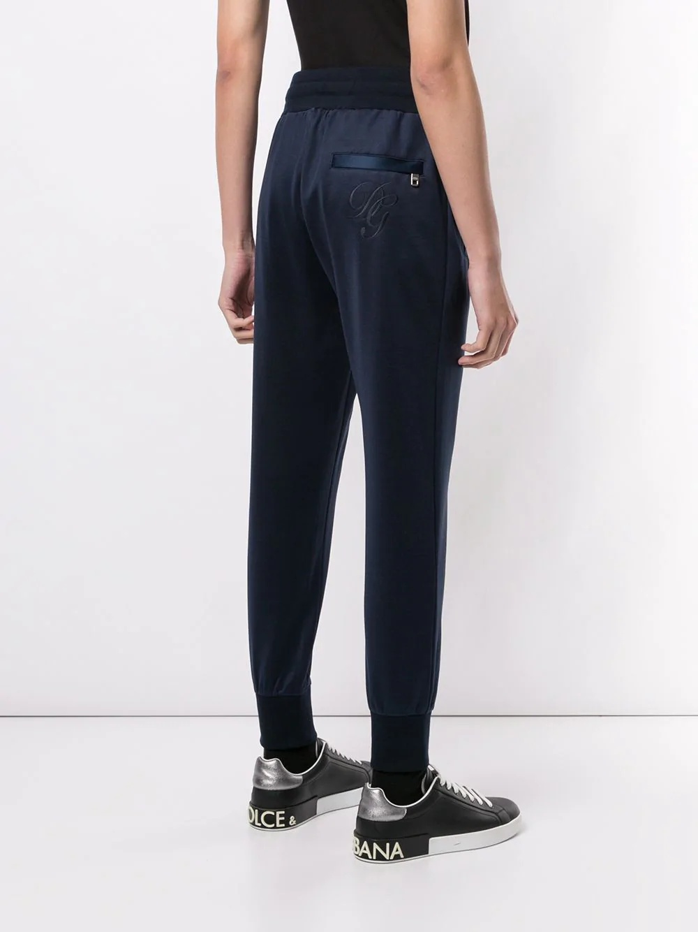 drawstring silk track pants - 4