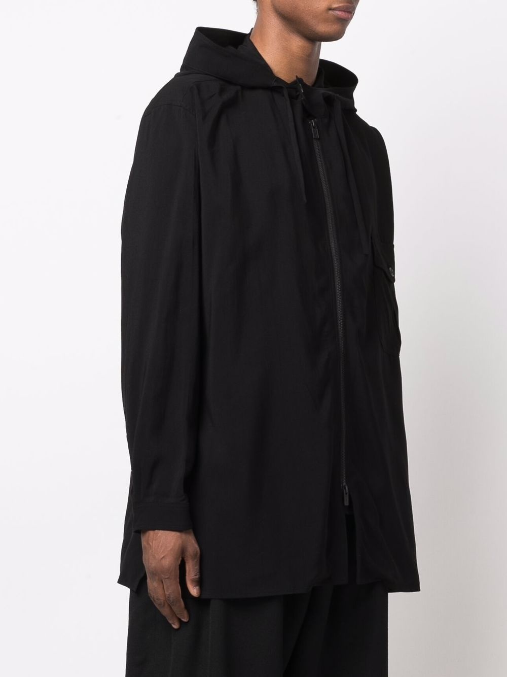 zip-front hooded shirt - 3