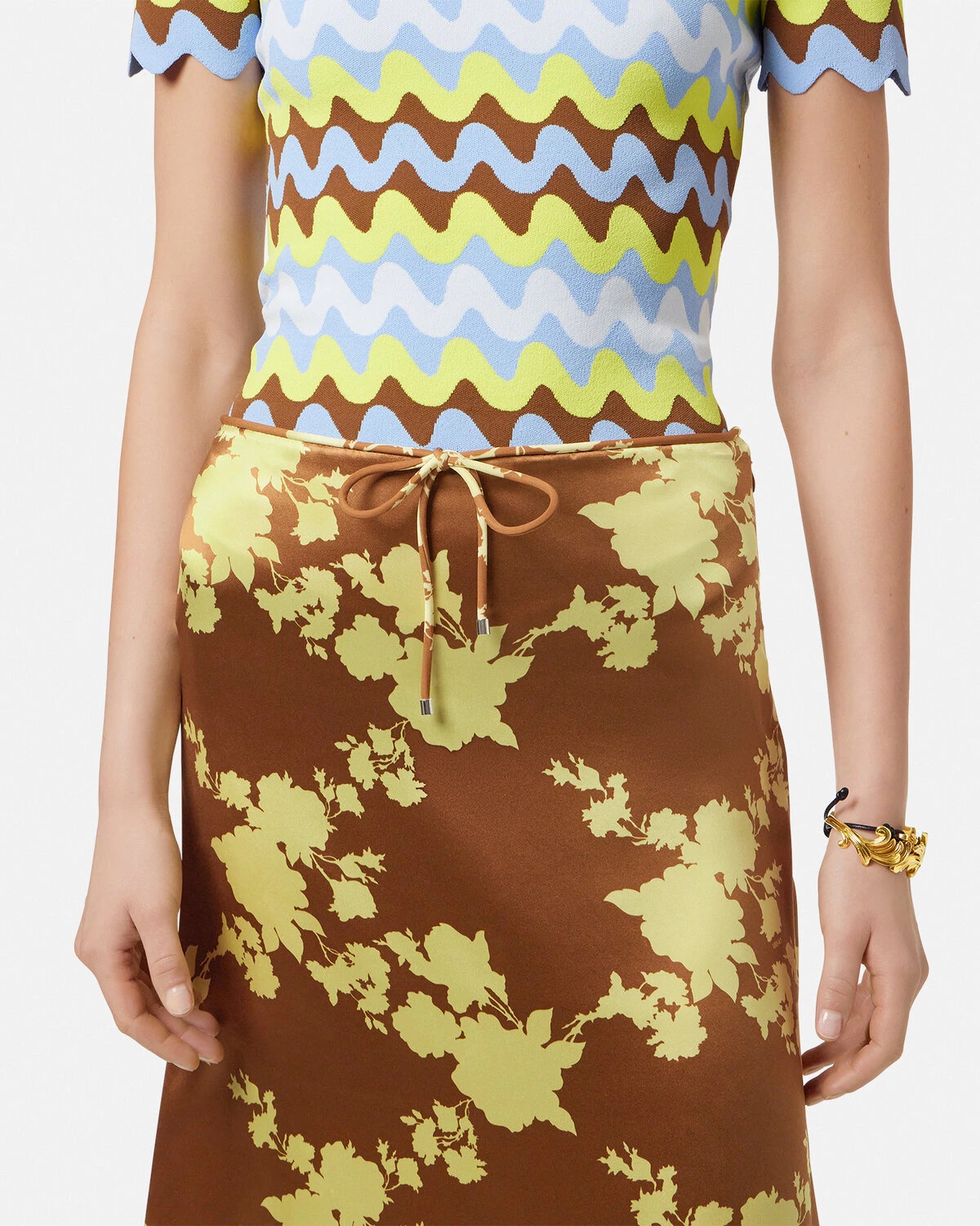Wild Roses Satin Midi Skirt - 3