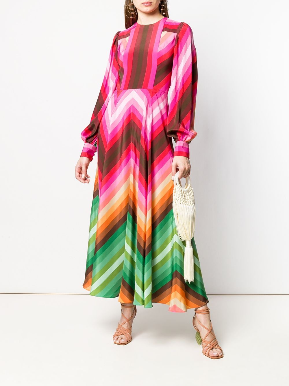 chevron print long dress - 2