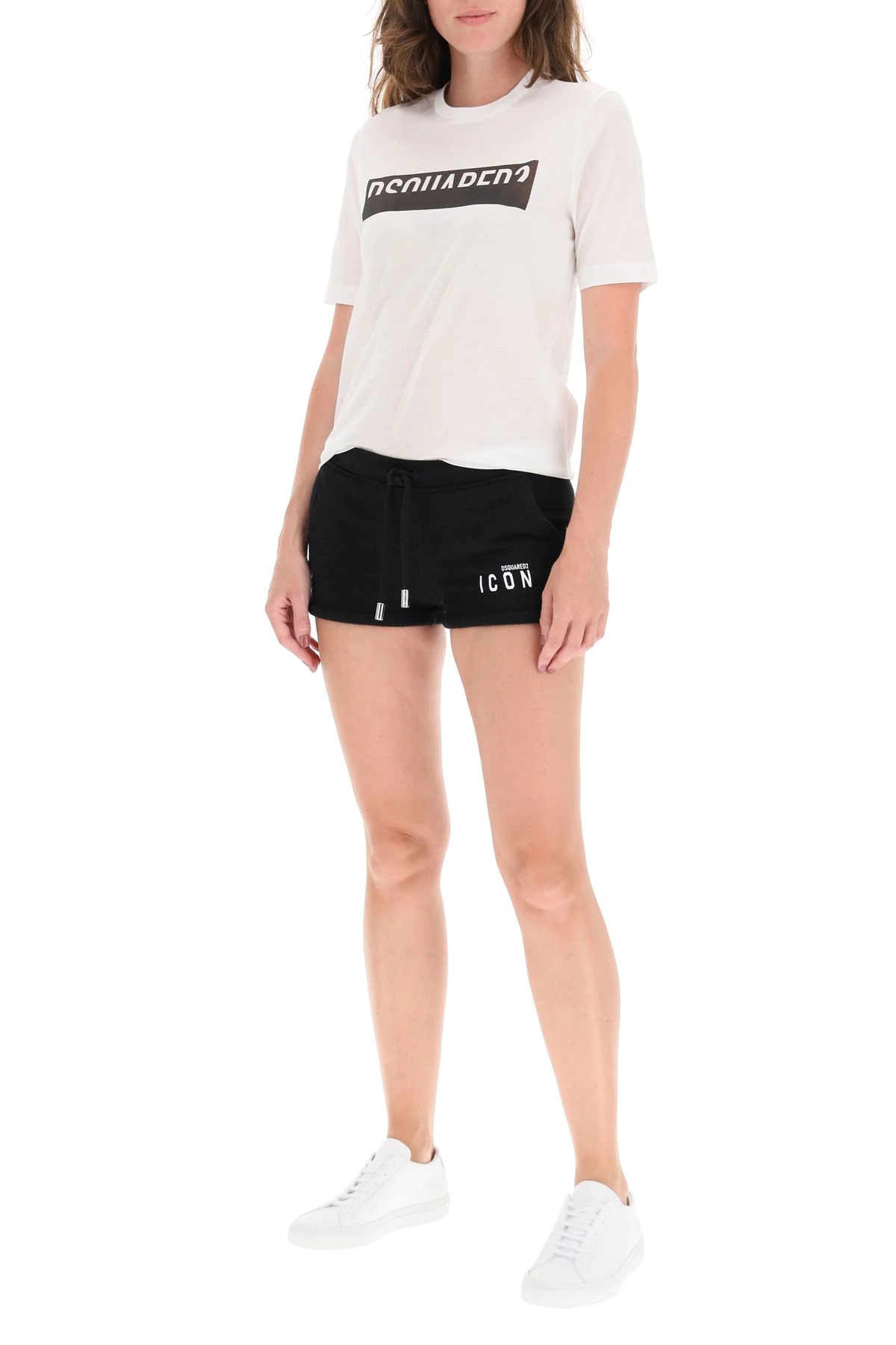 JERSEY SHORTS WITH REFLECTIVE ICON PRINT - 2