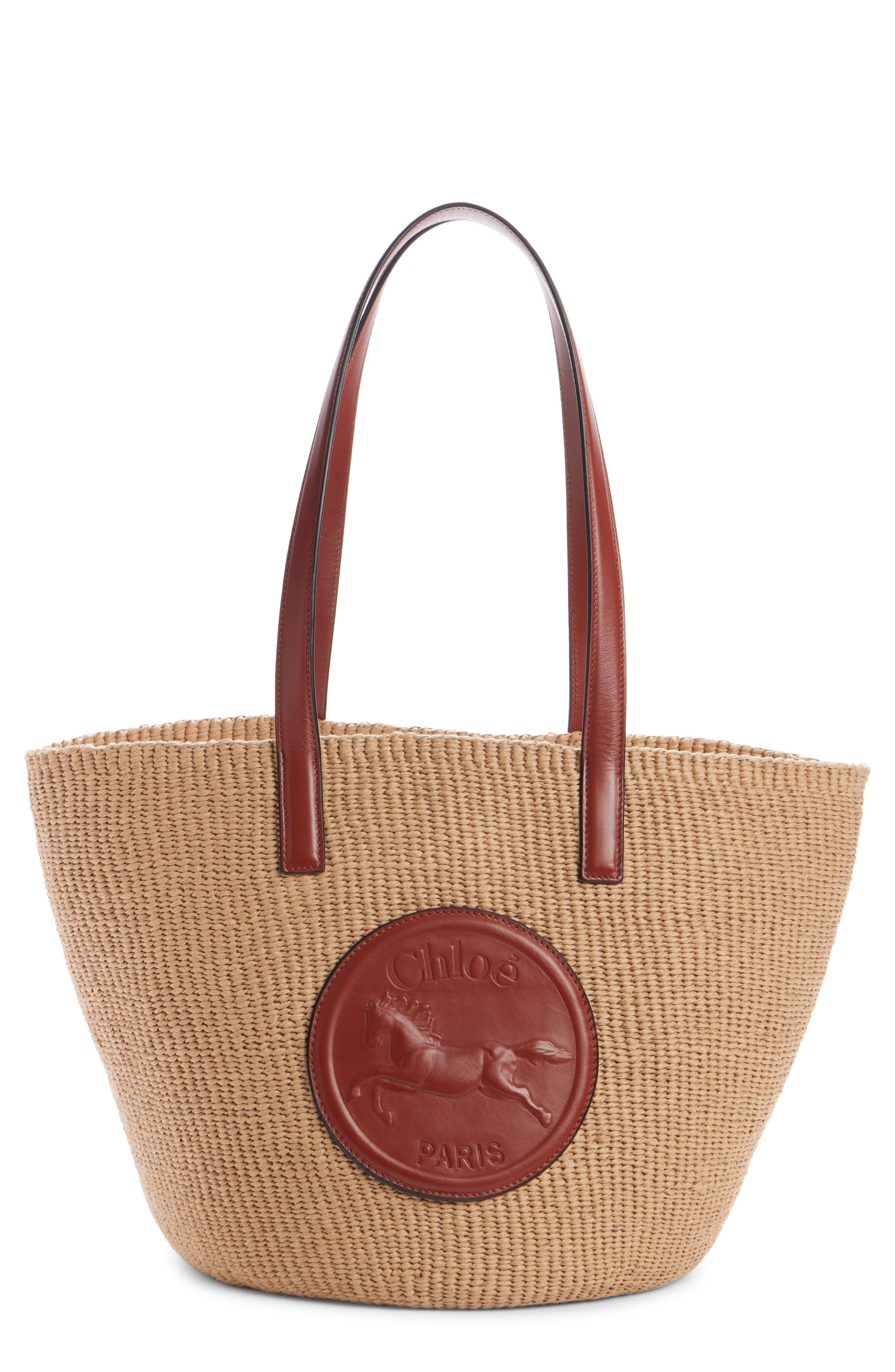 Chloé Large Horse Medal Basket Bag in 27S Sepia Brown at Nordstrom - 1