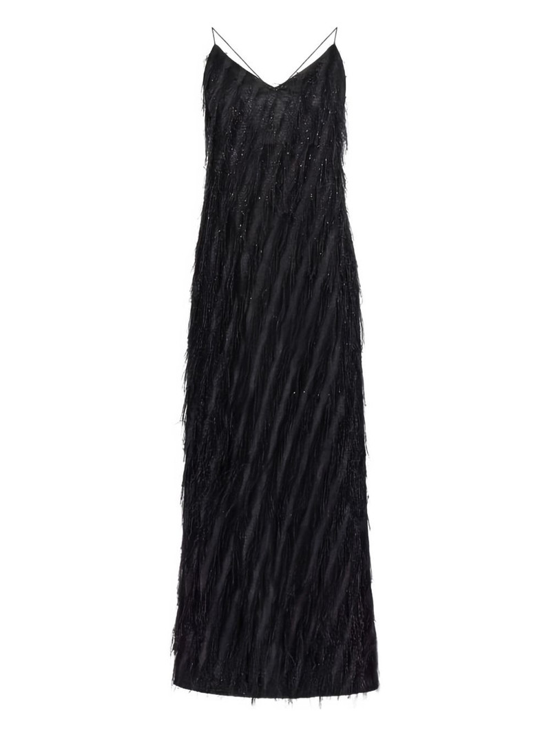 fringe-embellished slip dress 1