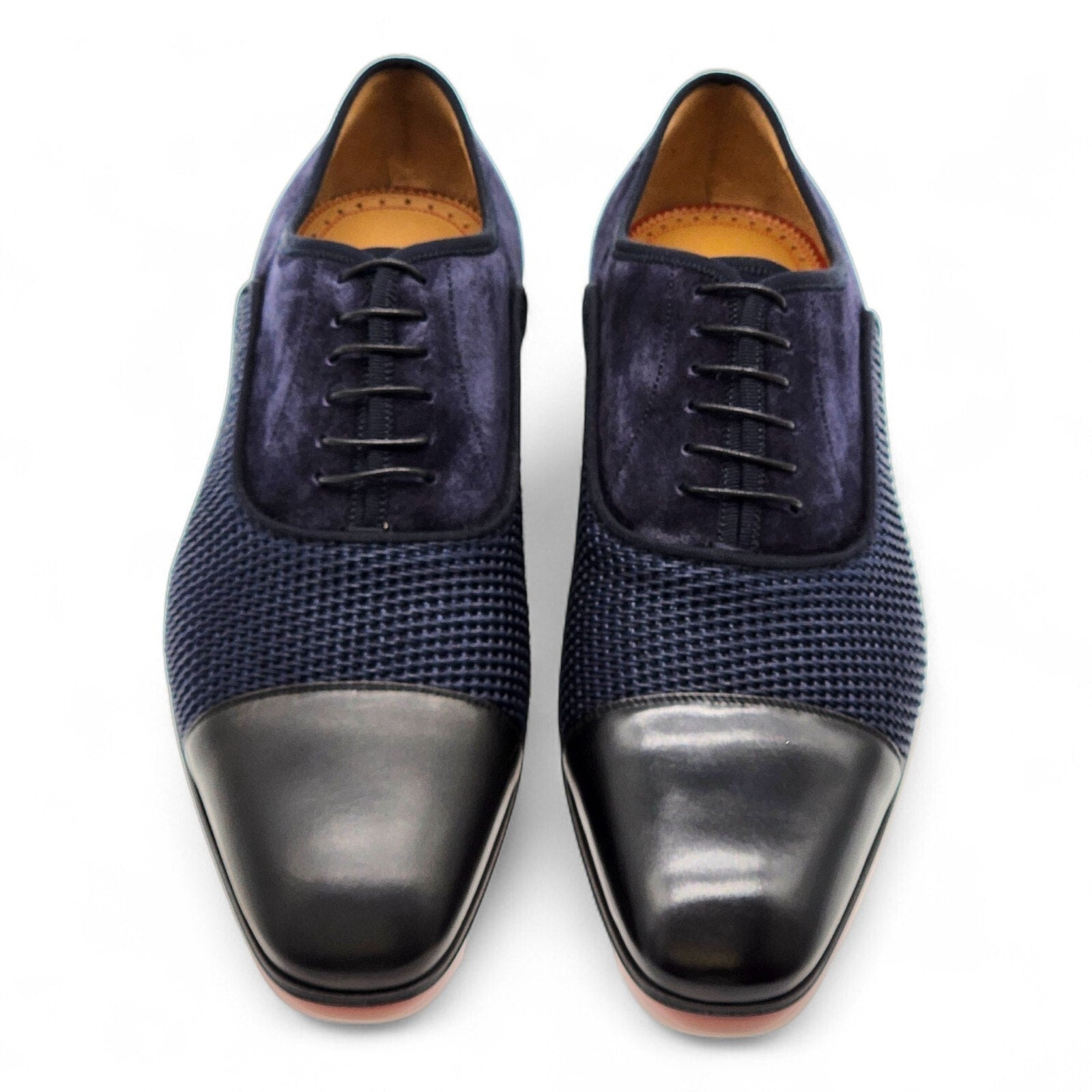 Christian Louboutin Greggo Leather and Suede Oxford Shoes Blue EU 41 US 8 - 3