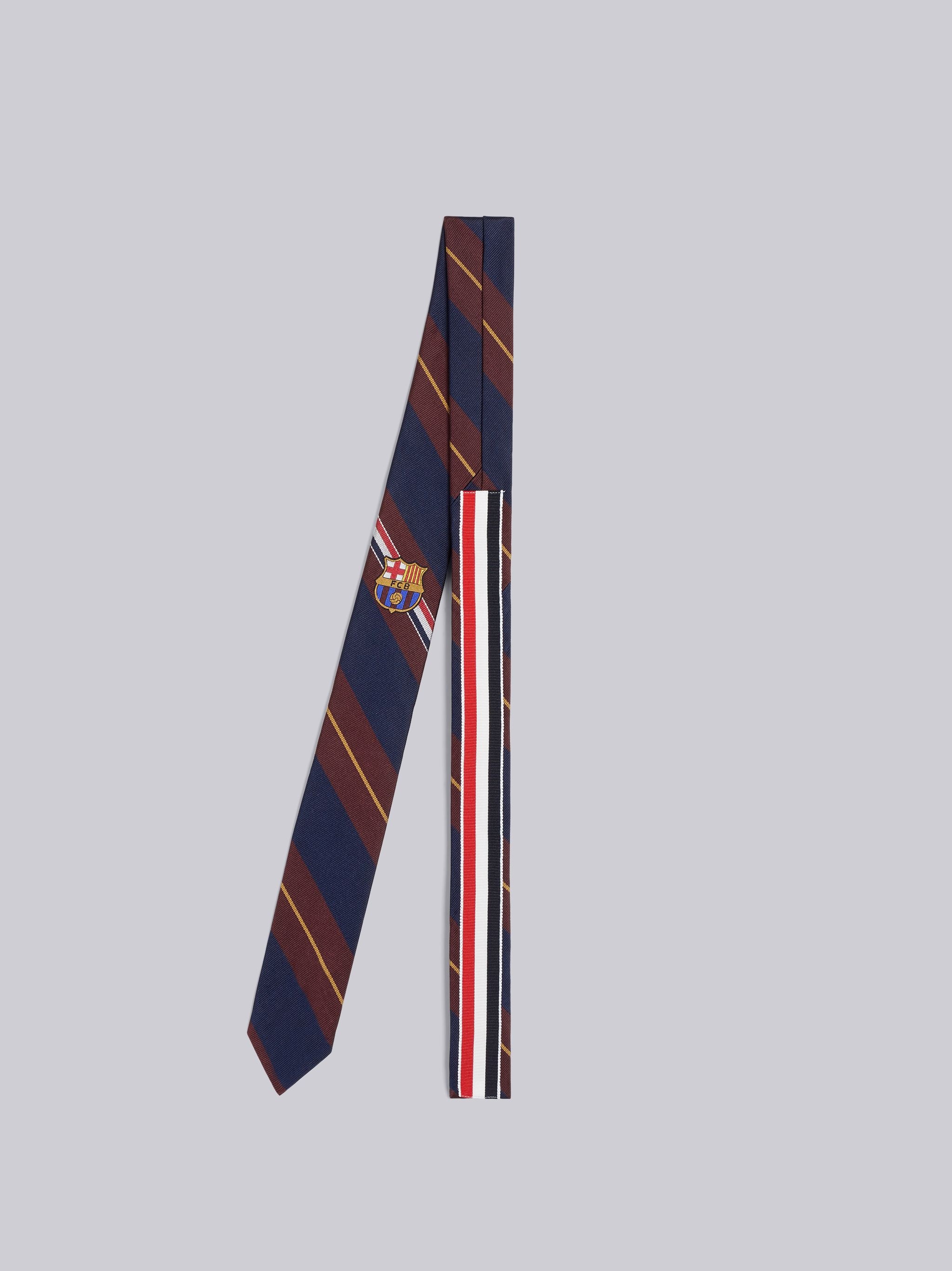 Multi-color Silk Jacquard FC Barcelona Stripe Jacquard Tie - 3