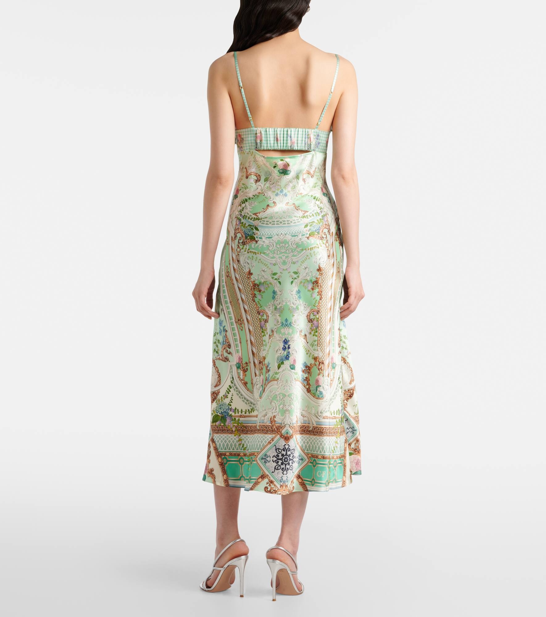 Gathered silk midi dress - 3