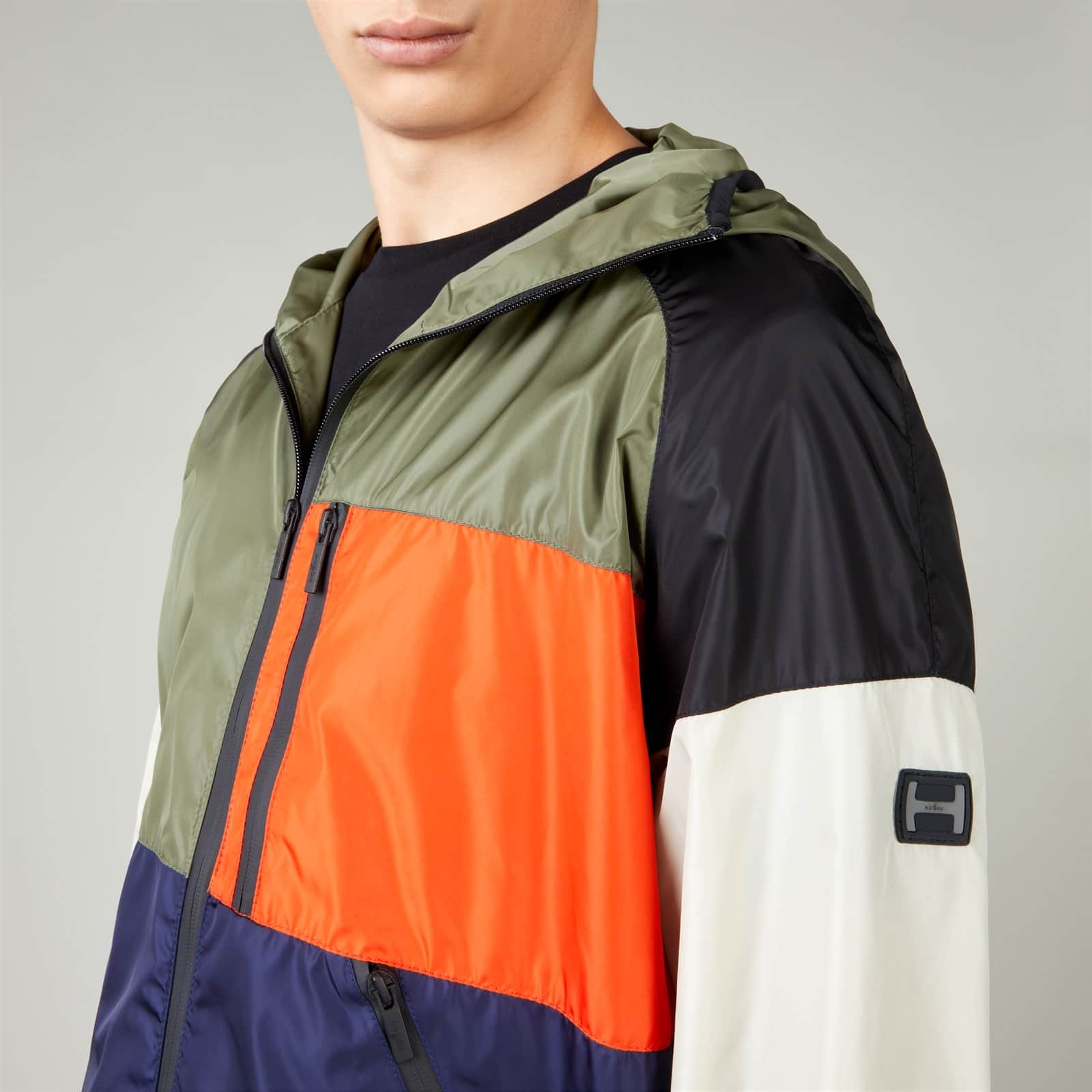 Color Block Windbreaker Green Blue Orange - 6