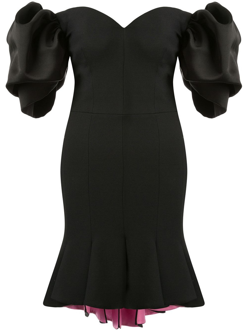 peplum hem off-shoulder 드레스 1