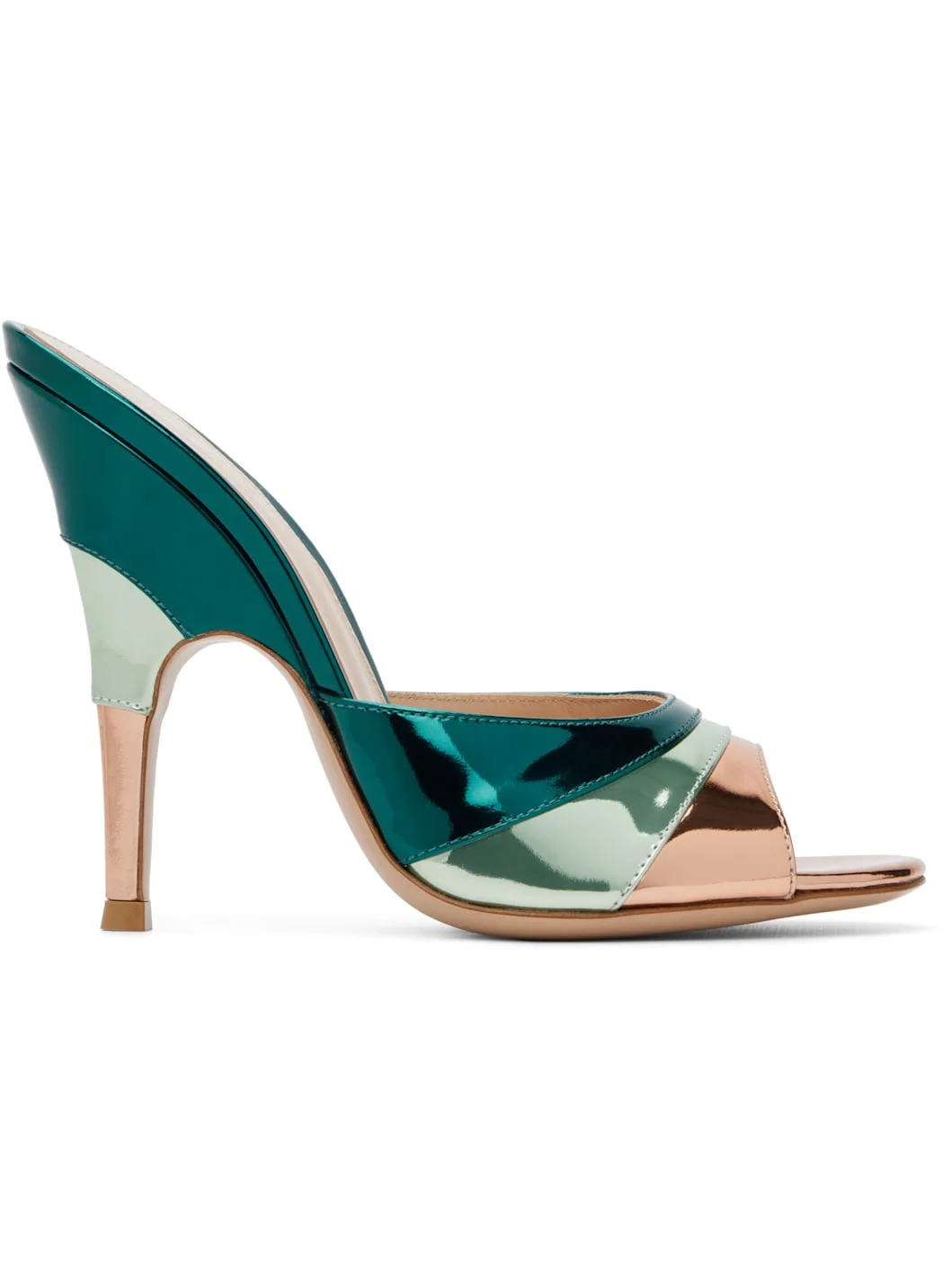 Blue & Gold Marea Heeled Sandals - 1