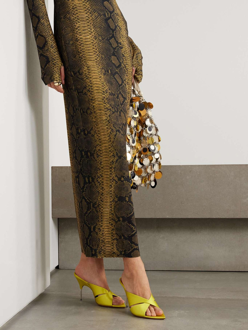 Amina Muaddi Samantha 95 satin mules Lime green outlook