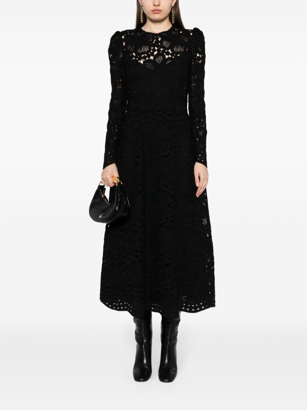 corded-lace midi dress - 2
