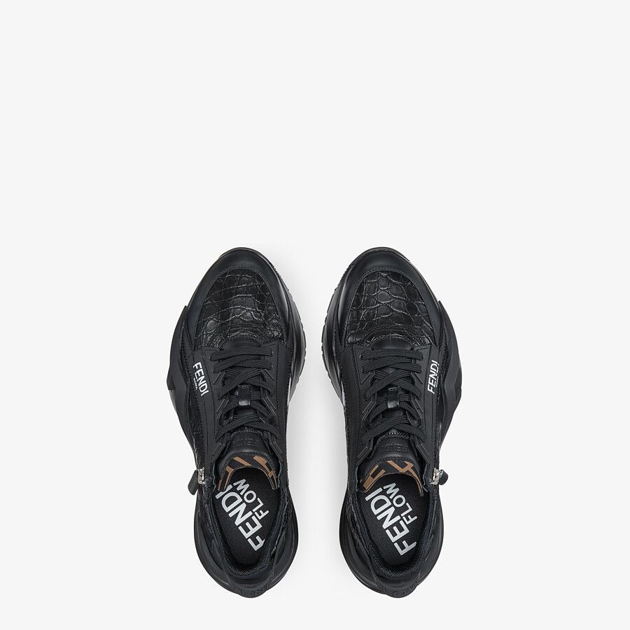 Black caiman low-tops - 4