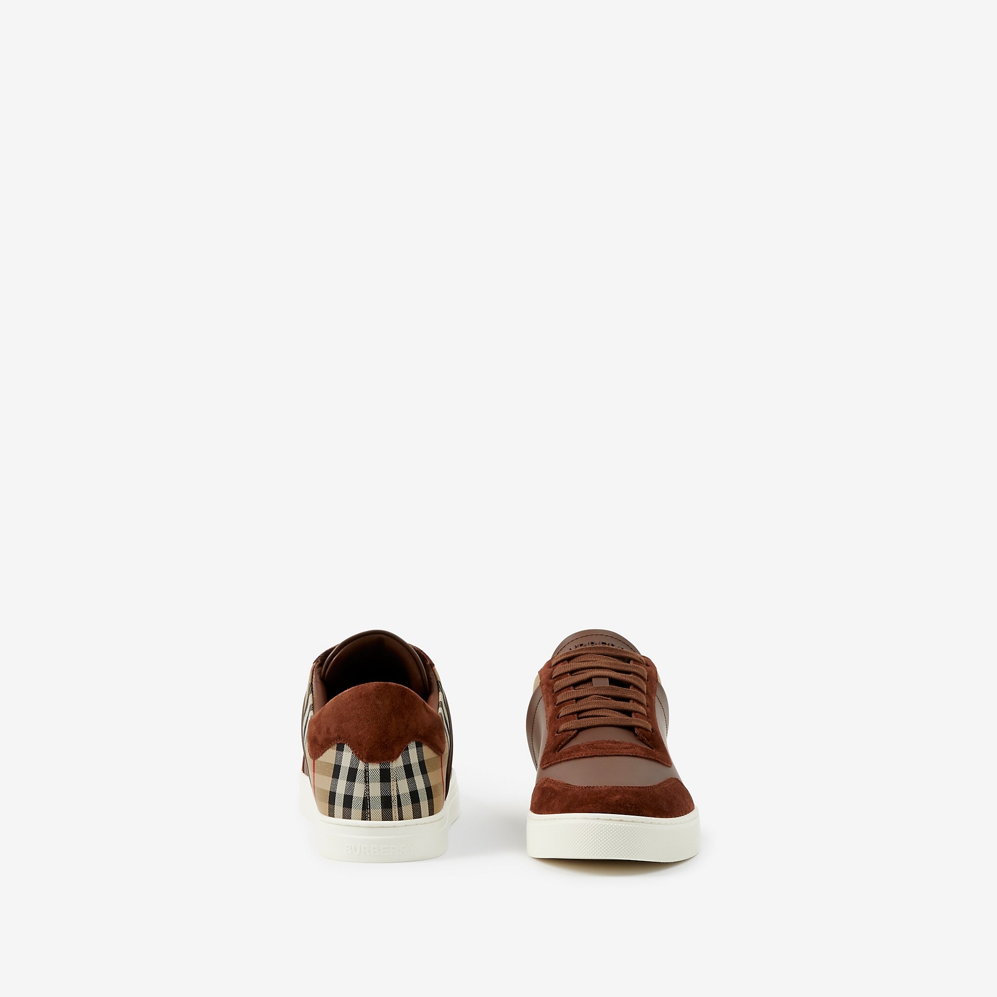 Leather, Suede and Check Sneakers - 5
