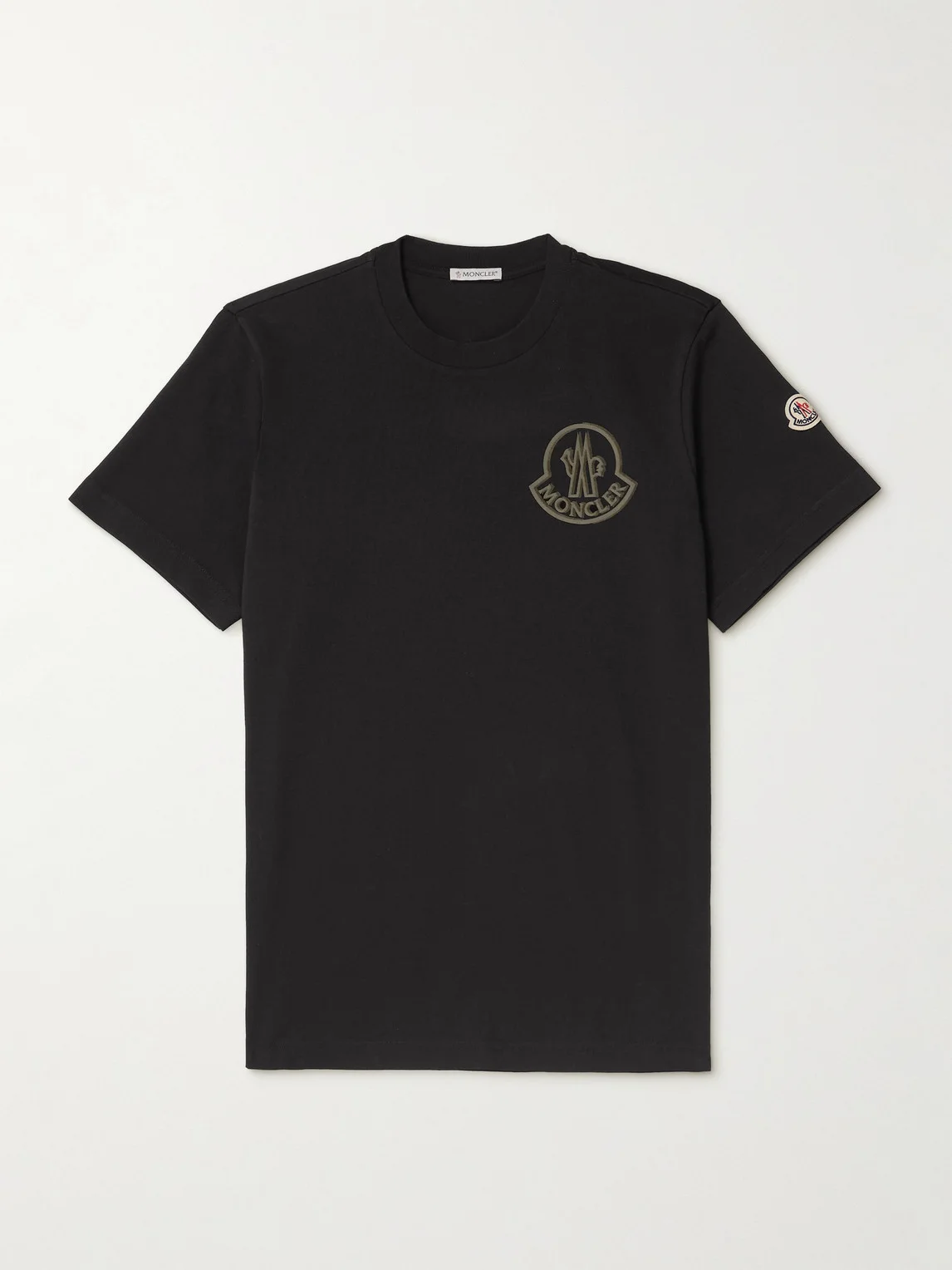 Logo-Flocked Appliquéd Cotton-Jersey T-Shirt - 1