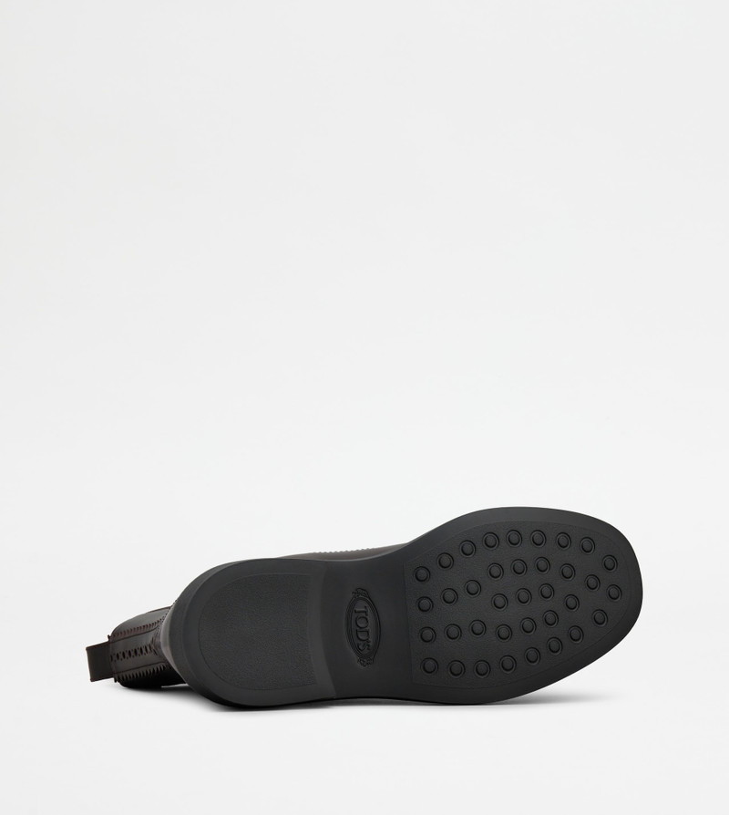 ANKLE BOOTS IN LEATHER - BURGUNDY 4