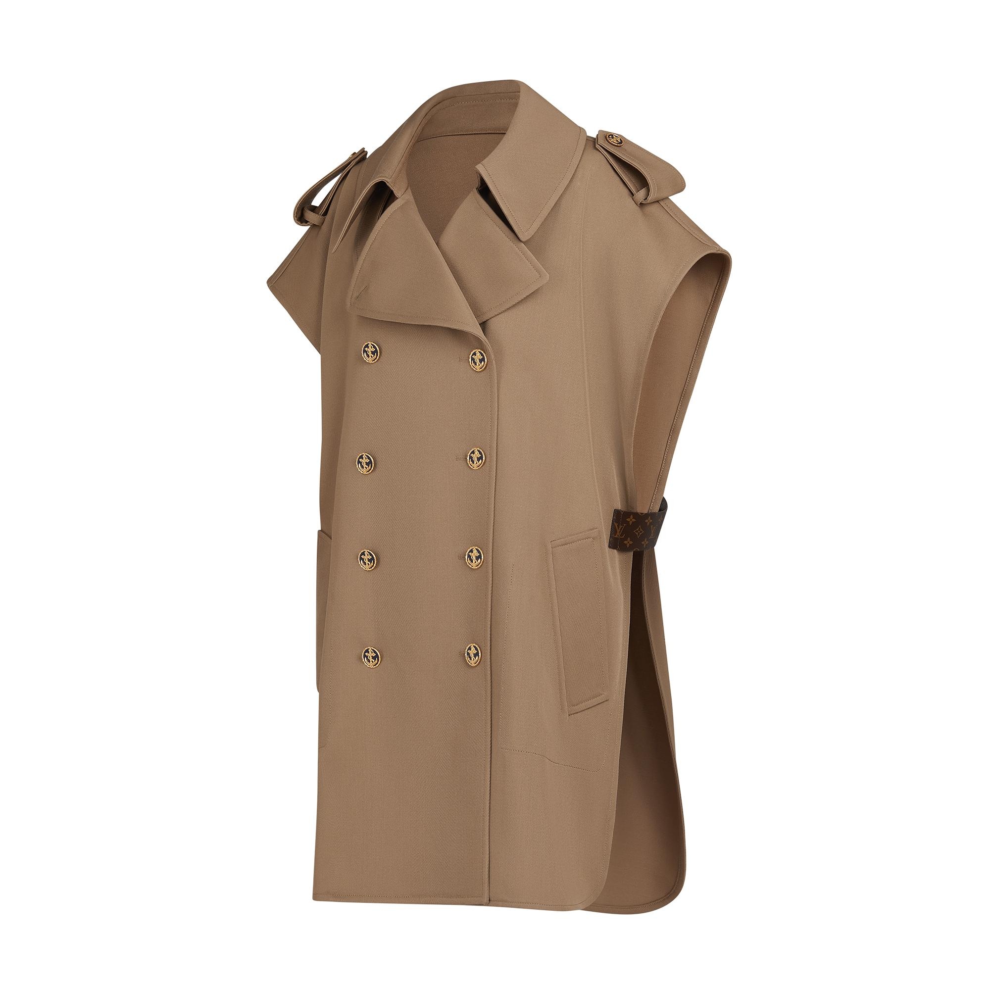 Trench Collar Sleeveless Coat - 2