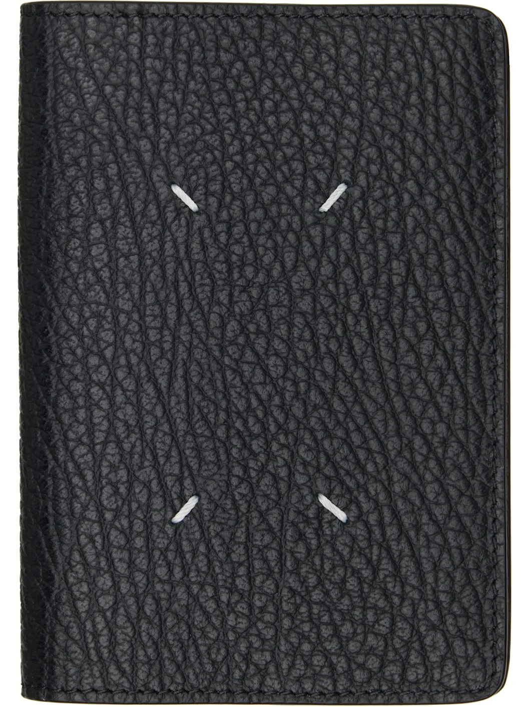 Black Four Stitches Passport Holder - 1