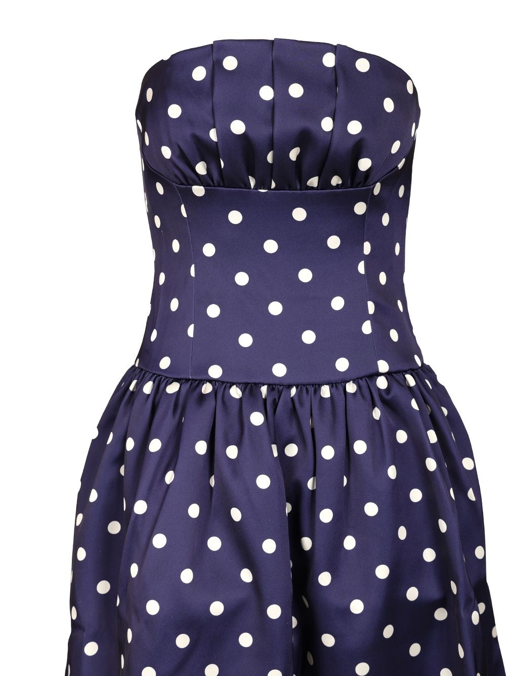 self-portrait Navy Polka Dot Satin Midi Dress Dresses Blue