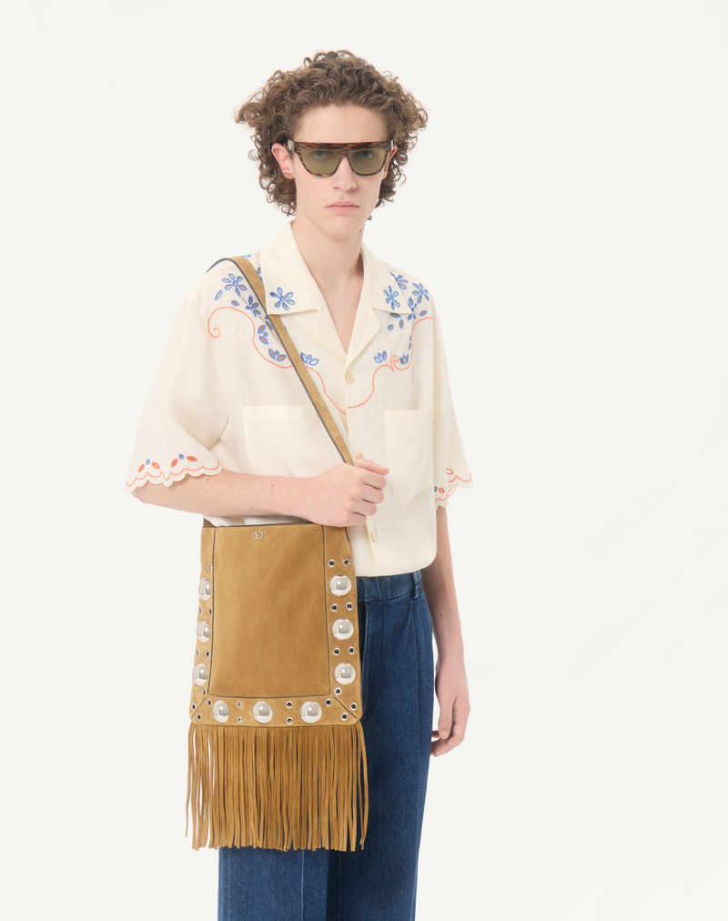 VALENTINO LINEN BOWLING SHIRT IN SAN GALLO WITH VLOGO EMBROIDERY 3