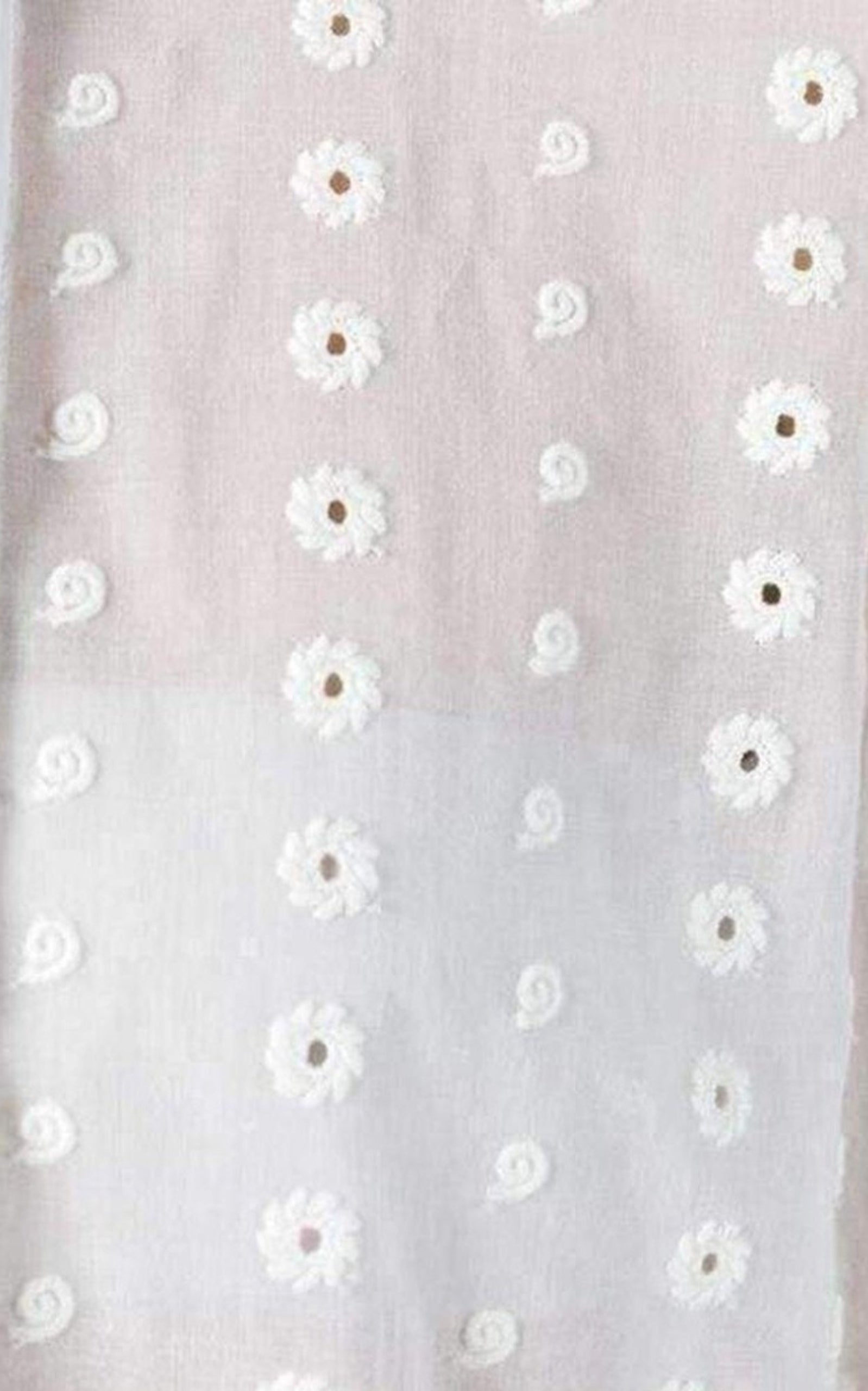 White Cotton Embroidered Shirt - 5
