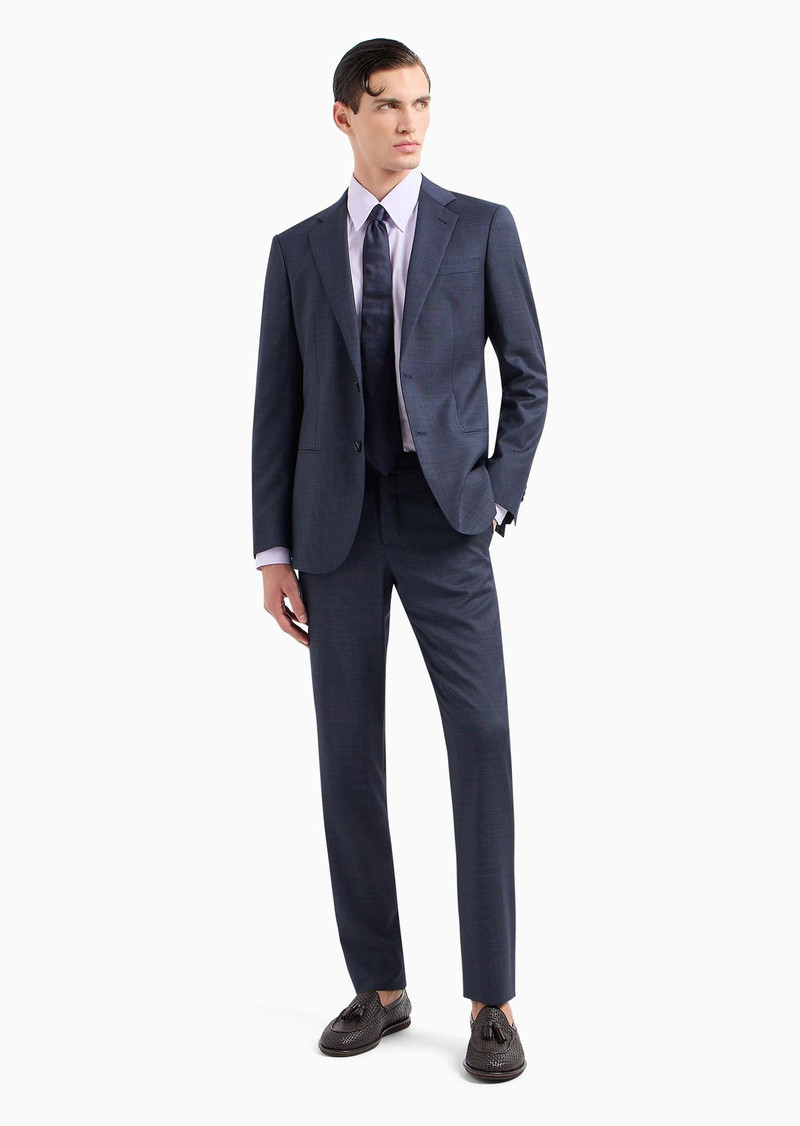 GIORGIO ARMANI Soho Line single-breasted suit in pinpoint-effect virgin-wool serge outlook