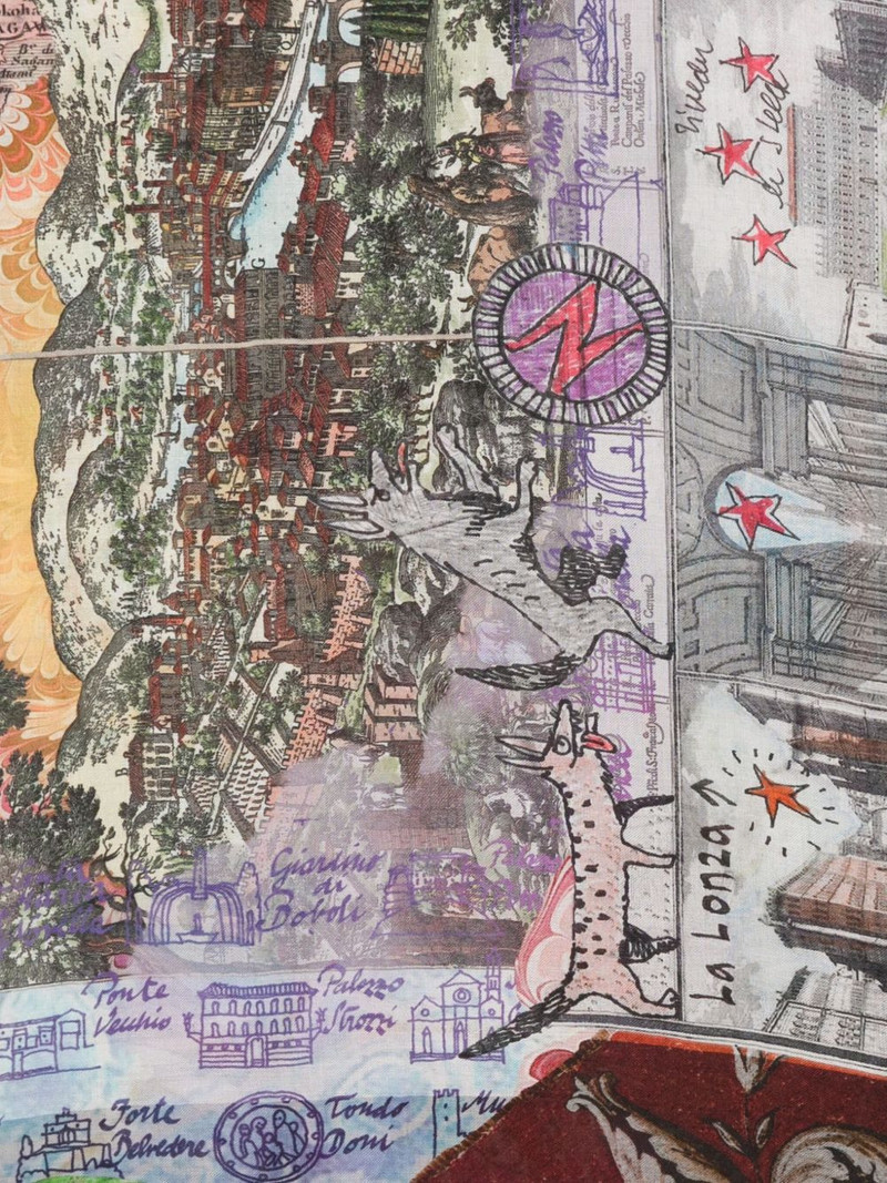 Faliero Sarti Fiorentina printed scarf outlook