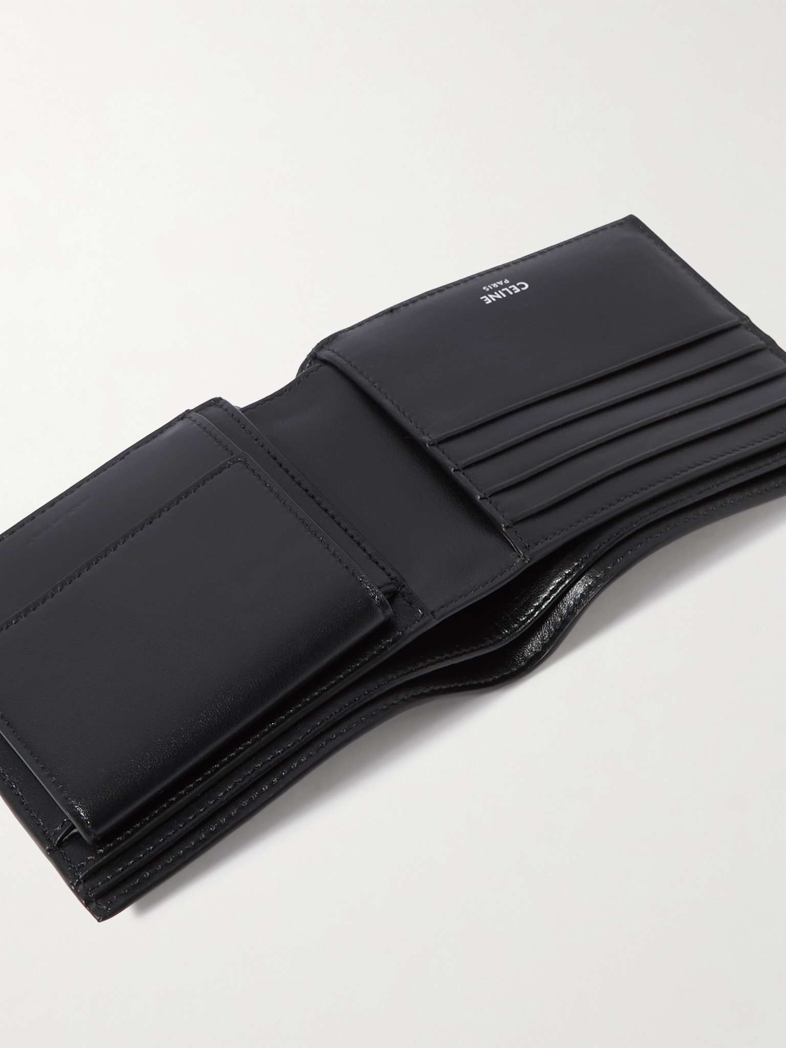 CELINE Triomphe Leather-Trimmed Coated-Canvas Billfold Wallet | REVERSIBLE