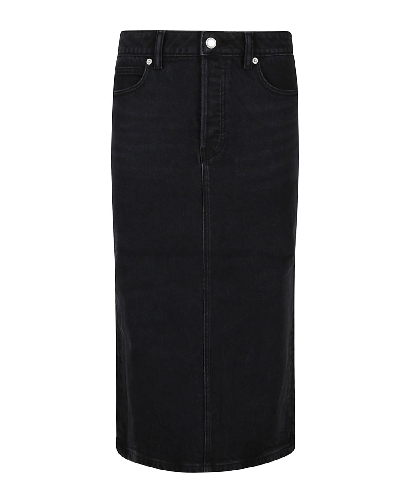 Stretch Denim Midi Skirt - 1