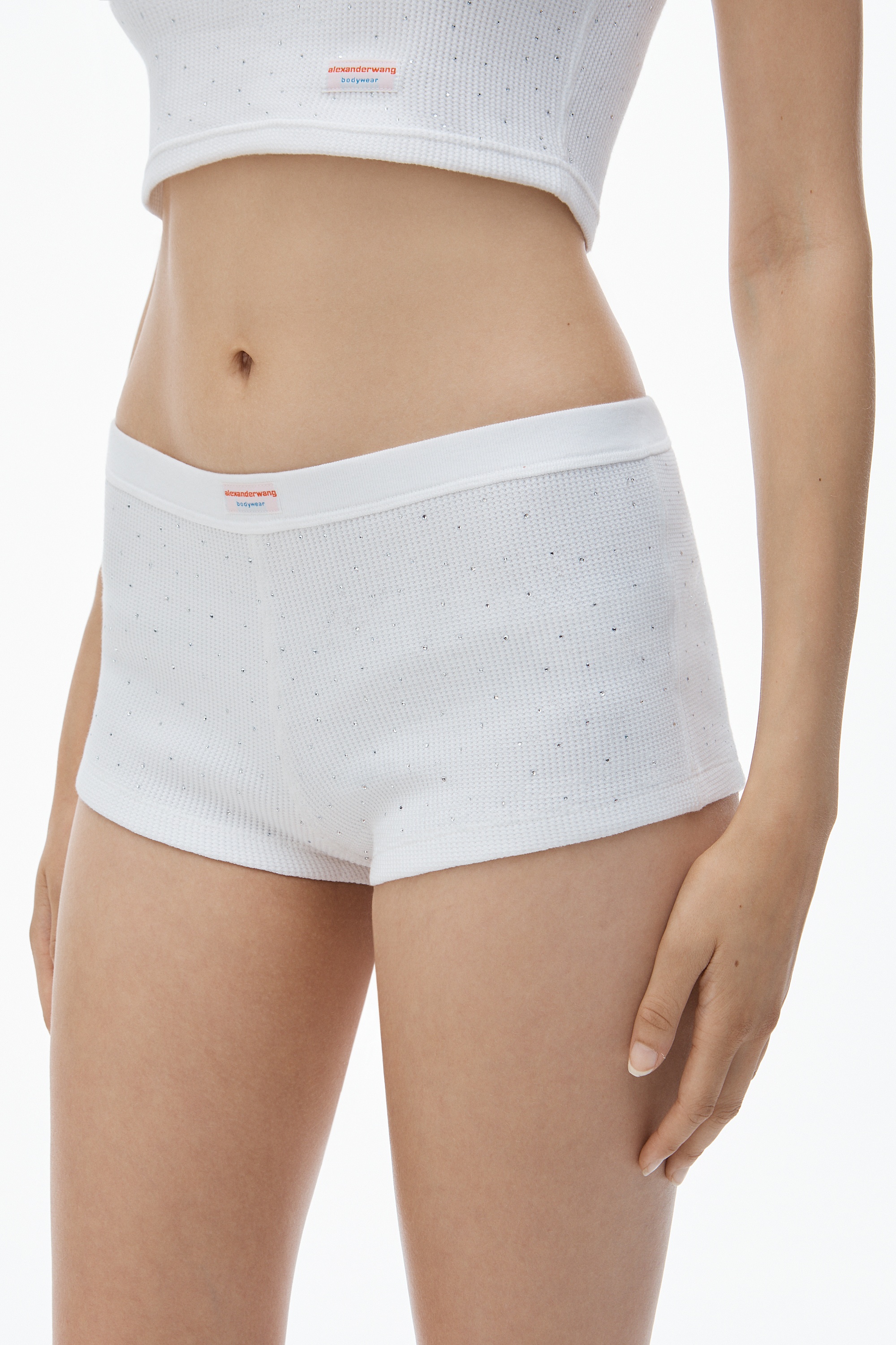 Crystal Hotfix Short in Waffle Knit - 3