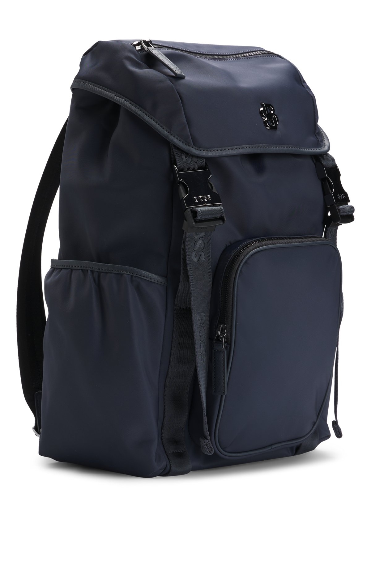 MULTI-POCKET BACKPACK WITH DOUBLE B MONOGRAM TRIM - 5