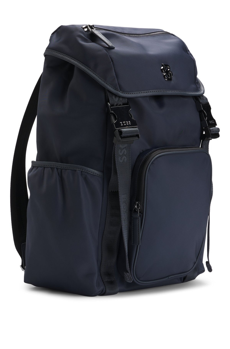 MULTI-POCKET BACKPACK WITH DOUBLE B MONOGRAM TRIM 5